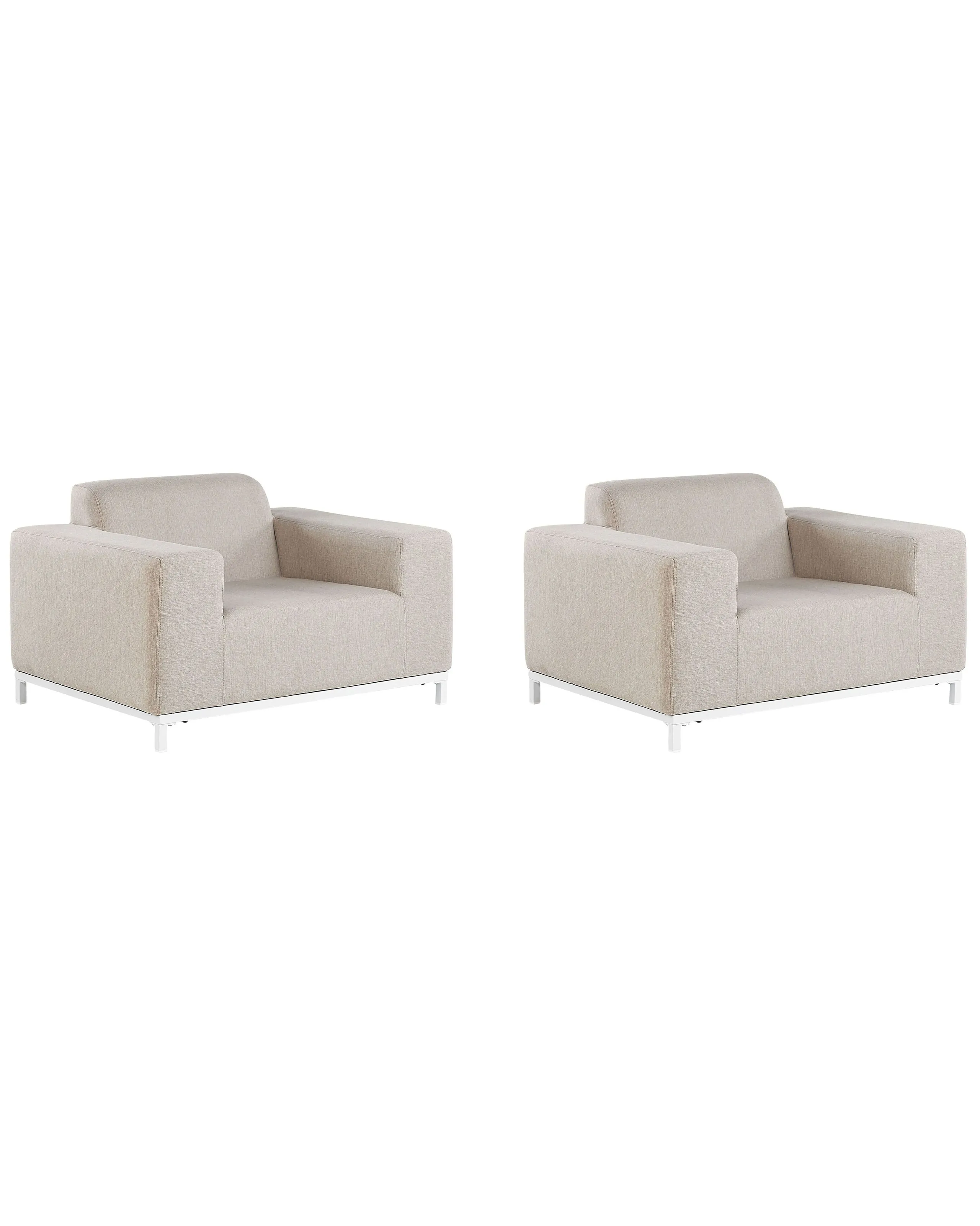 Conjunto de 2 sillones de jardín ROVIGO Tela Beige
