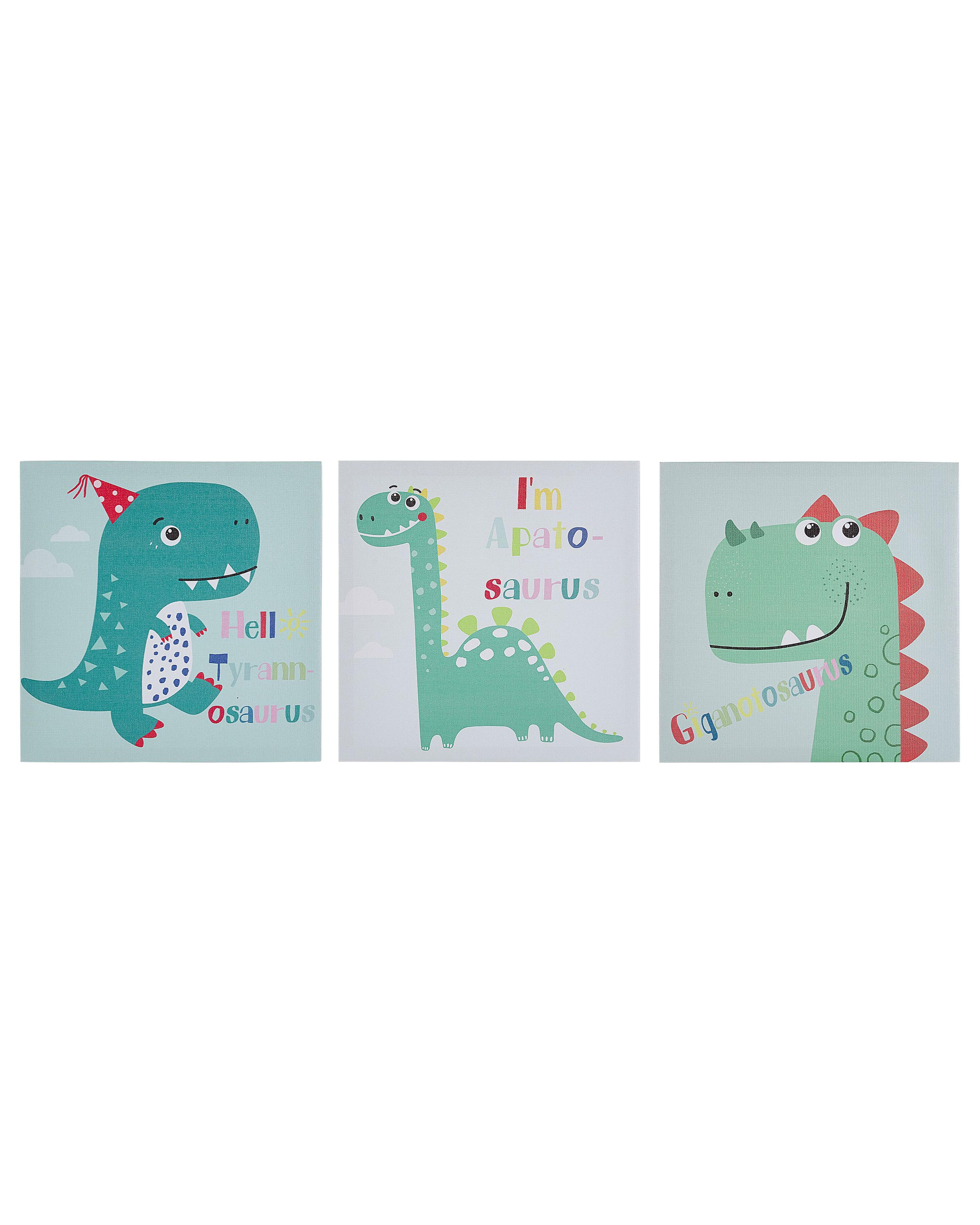 Conjunto de 3 lienzos BINGUI Motivo infantil 30 x 30 cm Multicolor