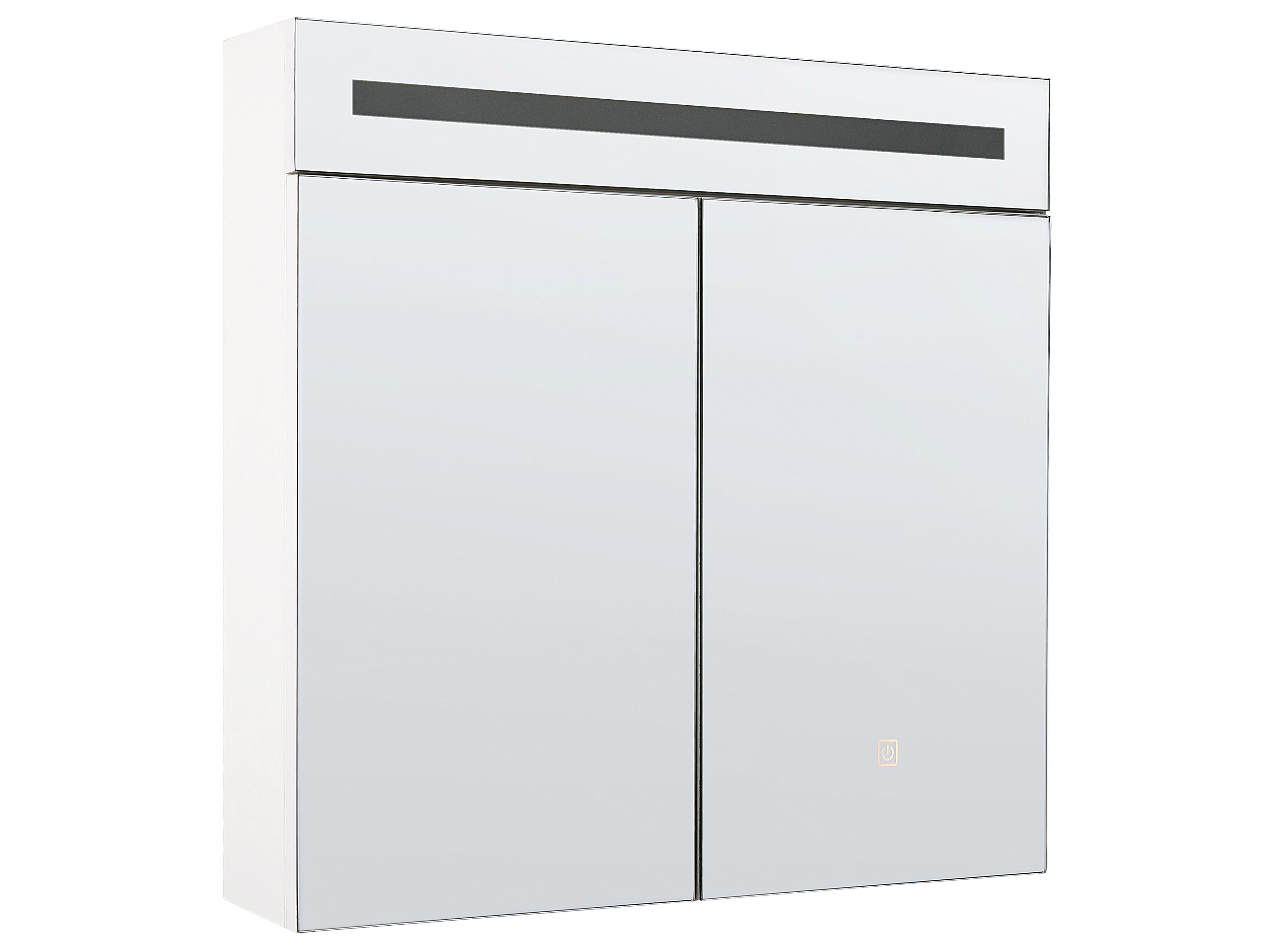 Bathroom Wall Mounted Mirror Cabinet LED JARAMILLO 60 cm 60 cm White