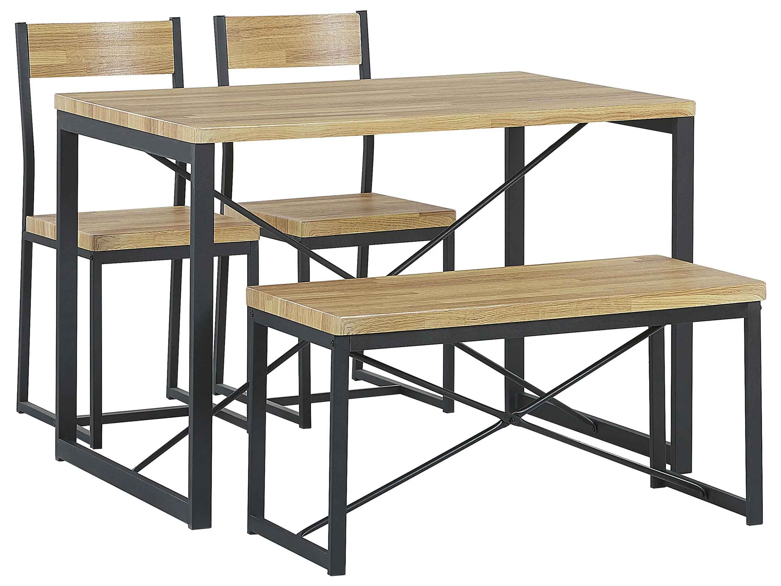Dining Set FLIXTON Light Brown 4 Seater