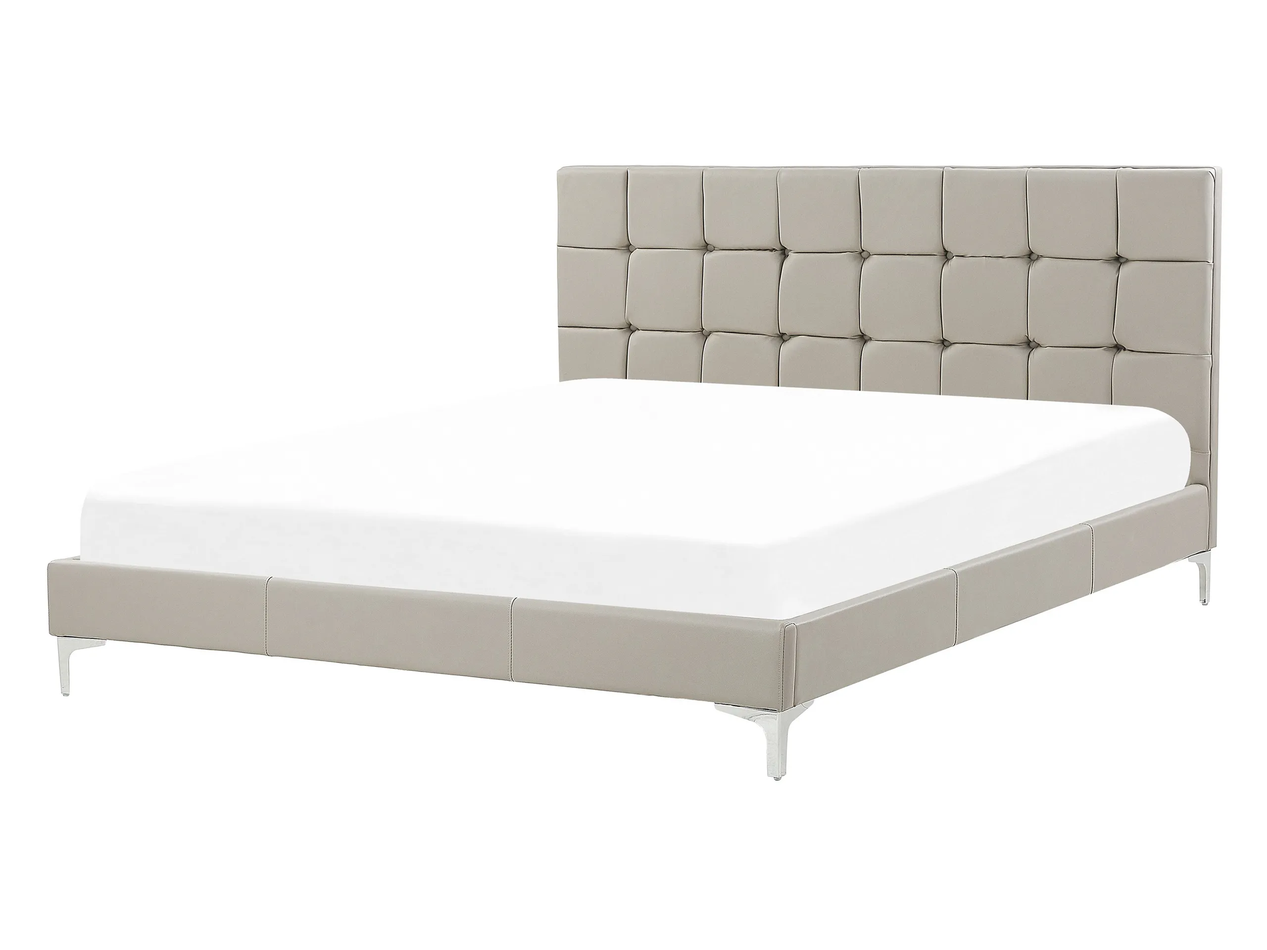 Cama Piel sintética AMBERT 140 x 200 cm Gris pardo
