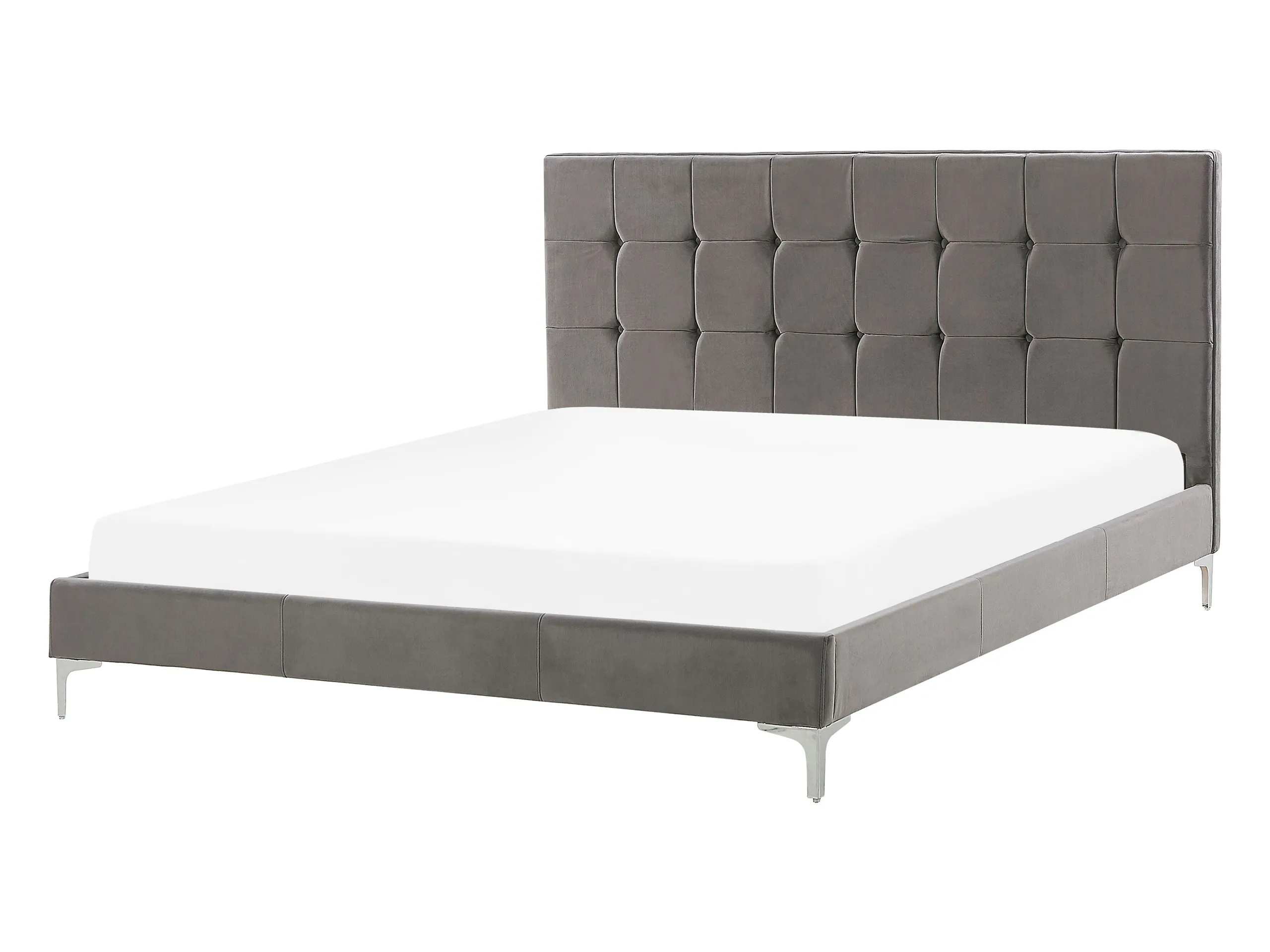 Cama Terciopelo AMBERT 140 x 200 cm Gris