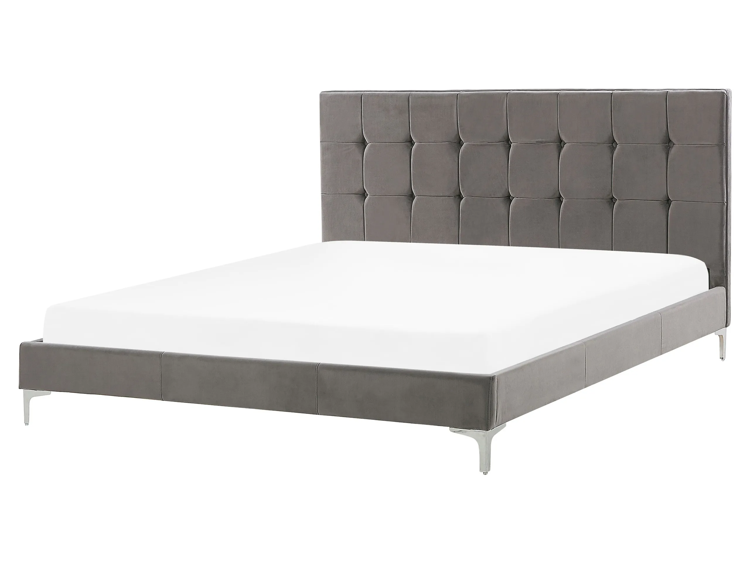 Cama Terciopelo AMBERT 160 x 200 cm Gris