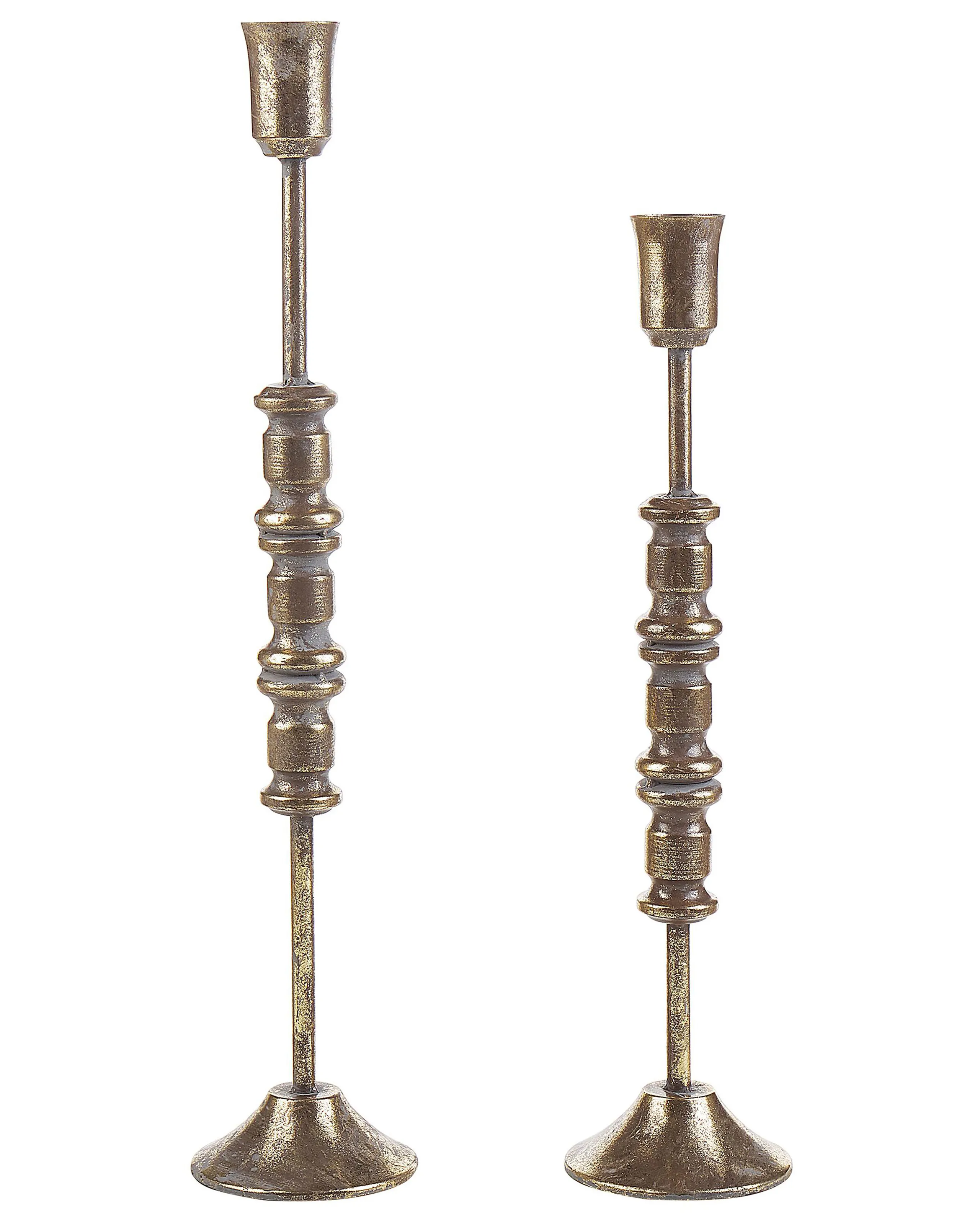 Conjunto de 2 candeleros SALAMINA Metal 63/49 cm Dorado