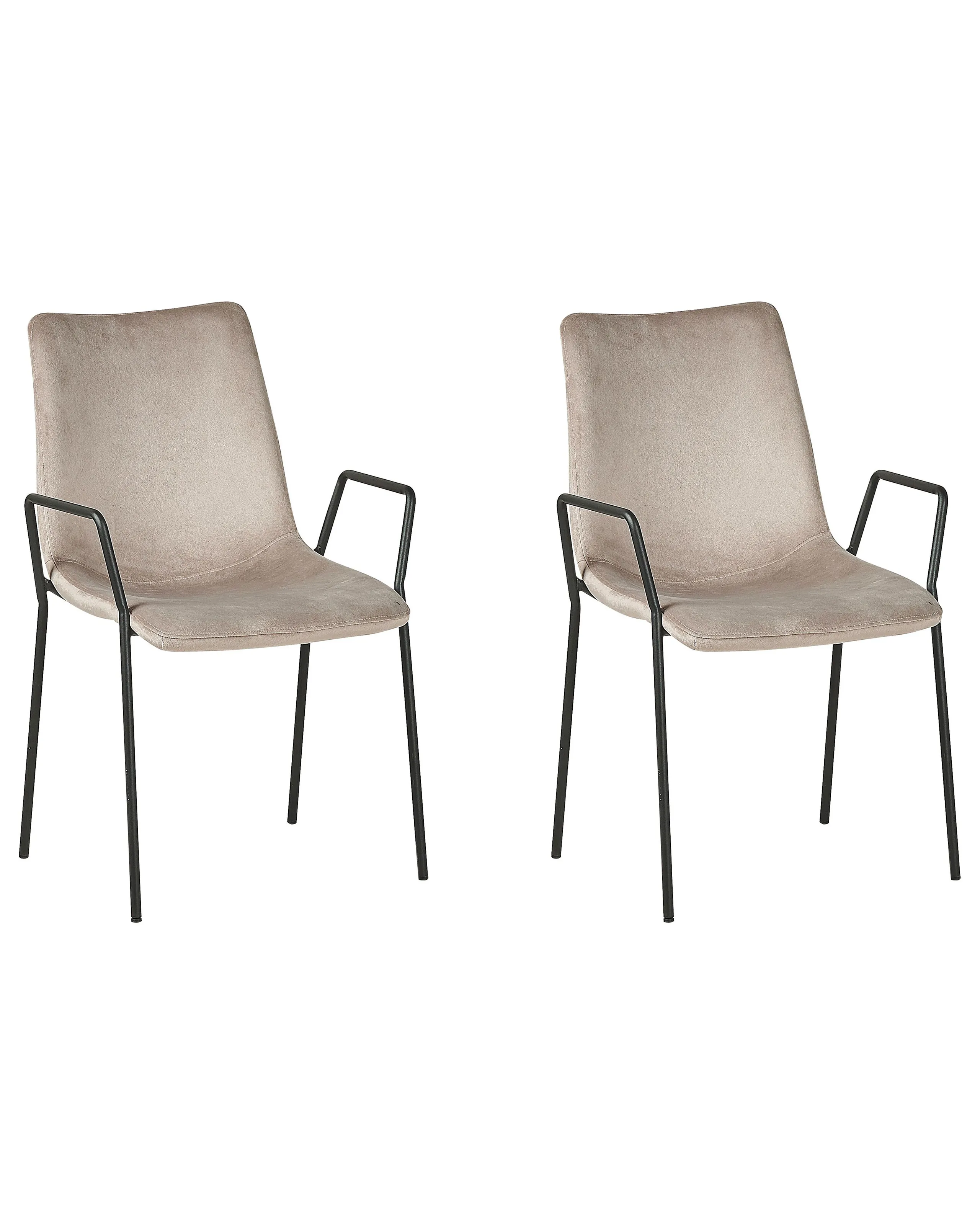 Conjunto de 2 sillas de comedor JEFFERSON Terciopelo Gris pardo