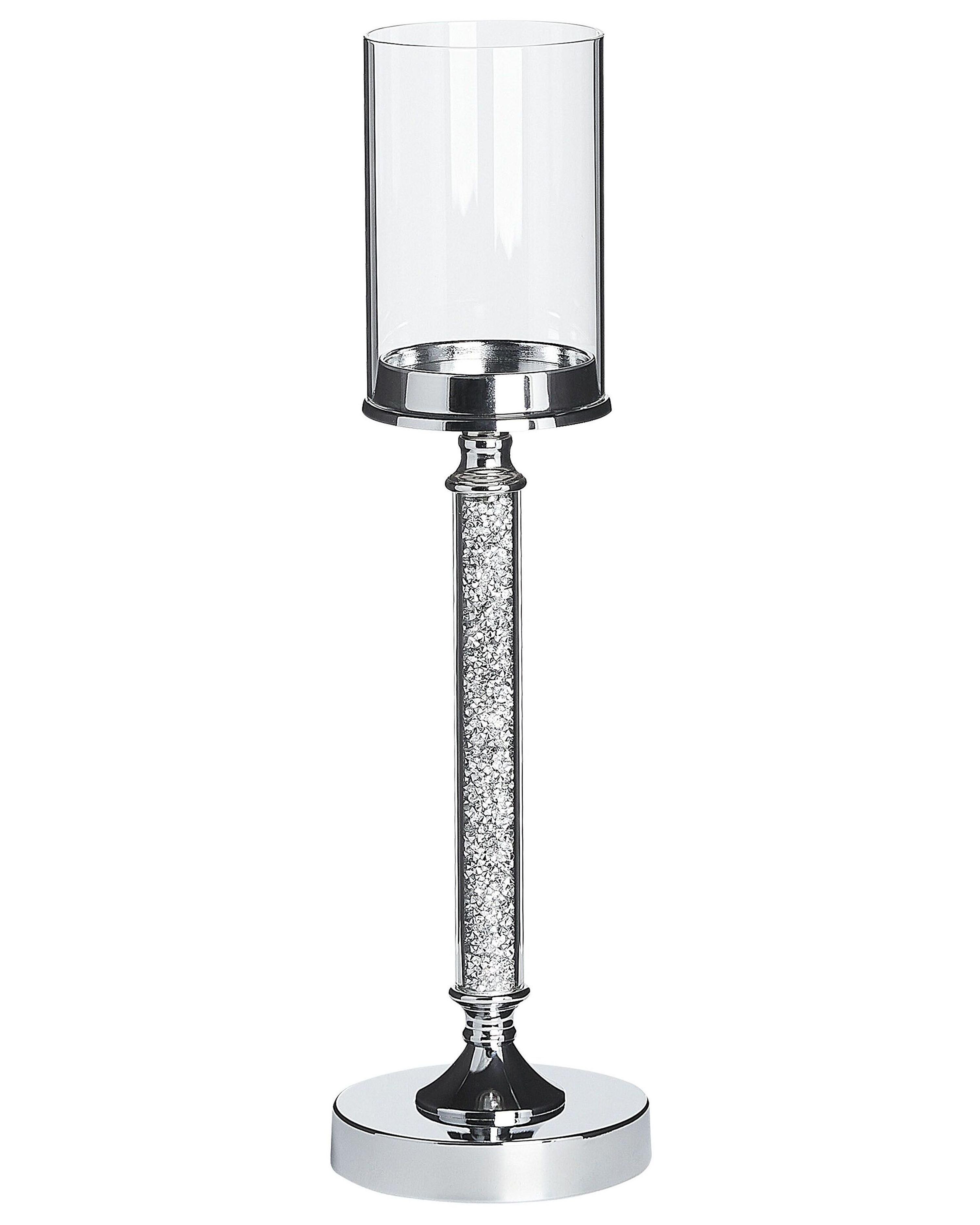 Candelero ABBEVILLE Vidrio 48 cm Plateado