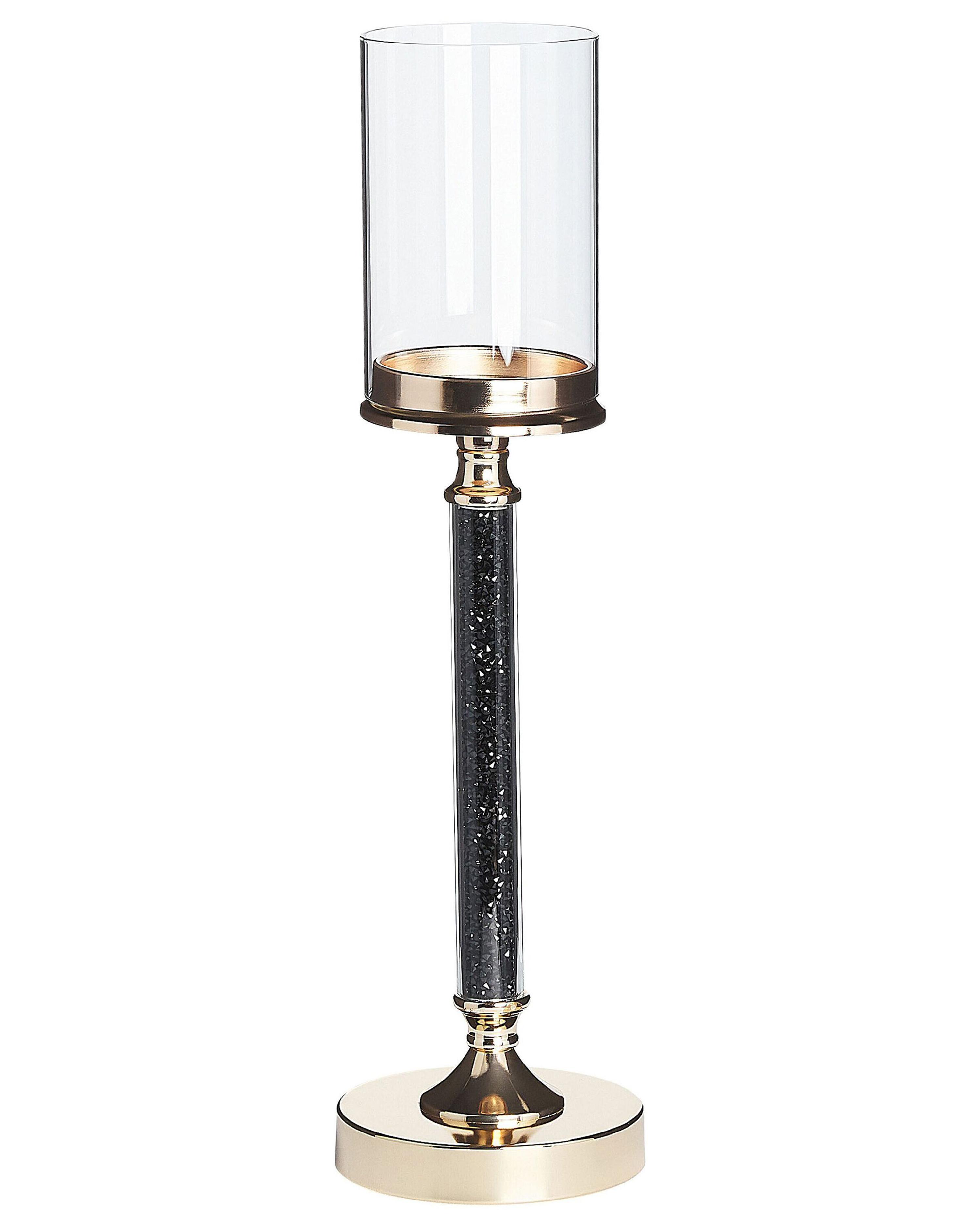 Candelero ABBEVILLE Vidrio 48 cm Negro