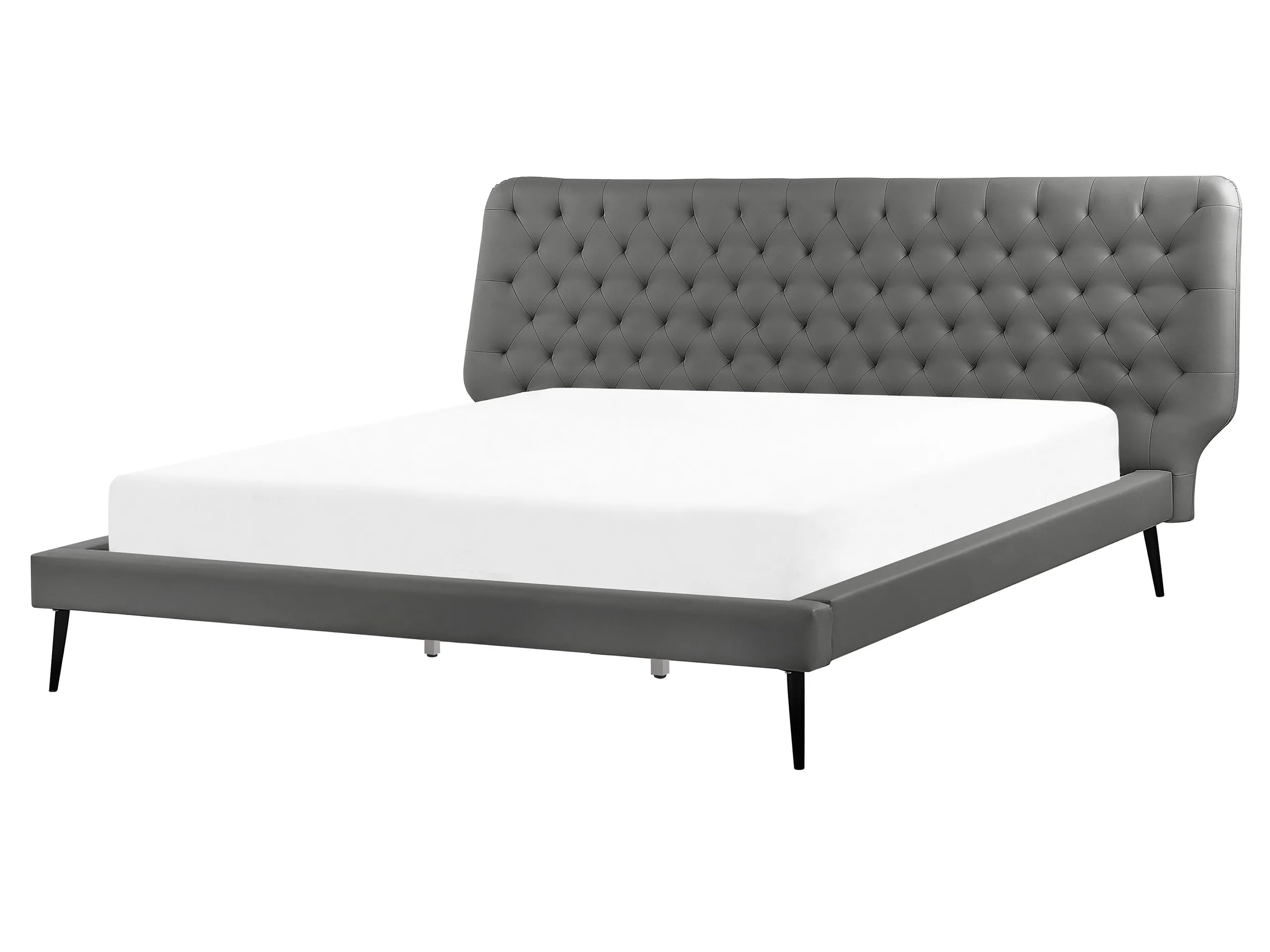Cama Piel sintética ESSONNE 160 x 200 cm Gris