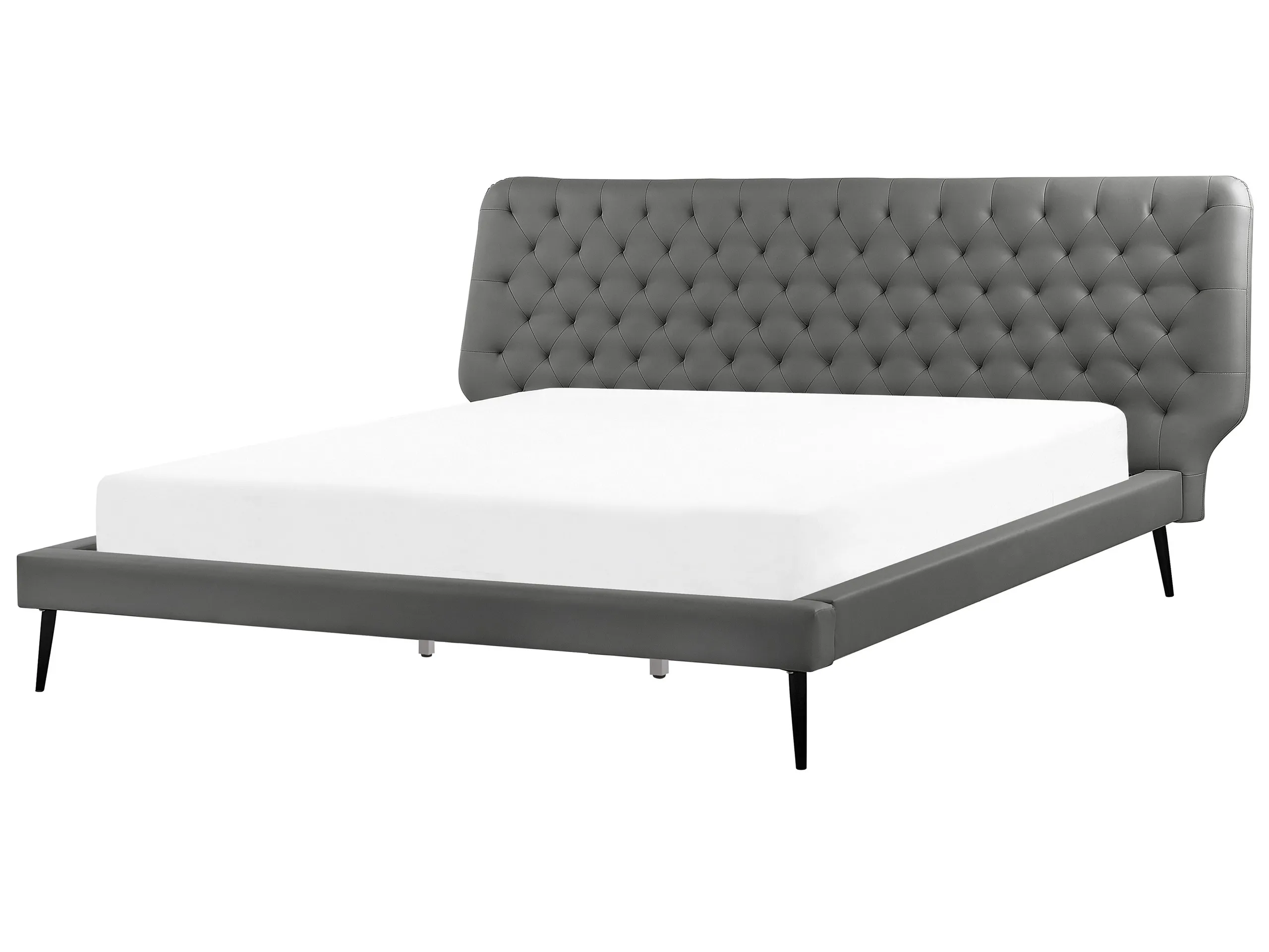 Cama Piel sintética ESSONNE 180 x 200 cm Gris