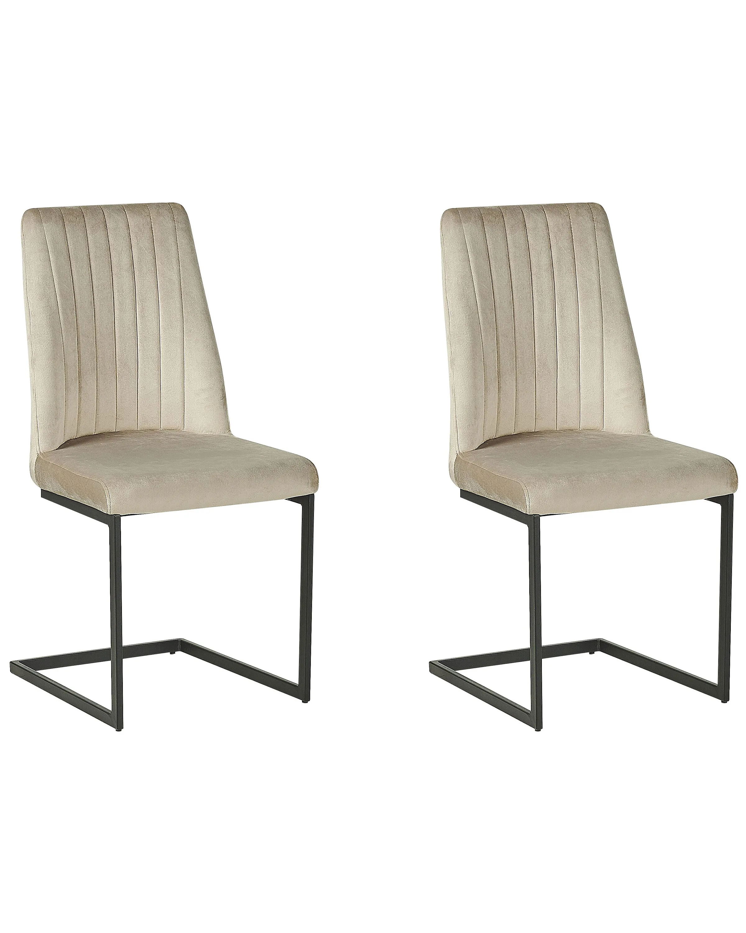 Conjunto de 2 sillas de comedor LAVONIA Terciopelo Gris pardo