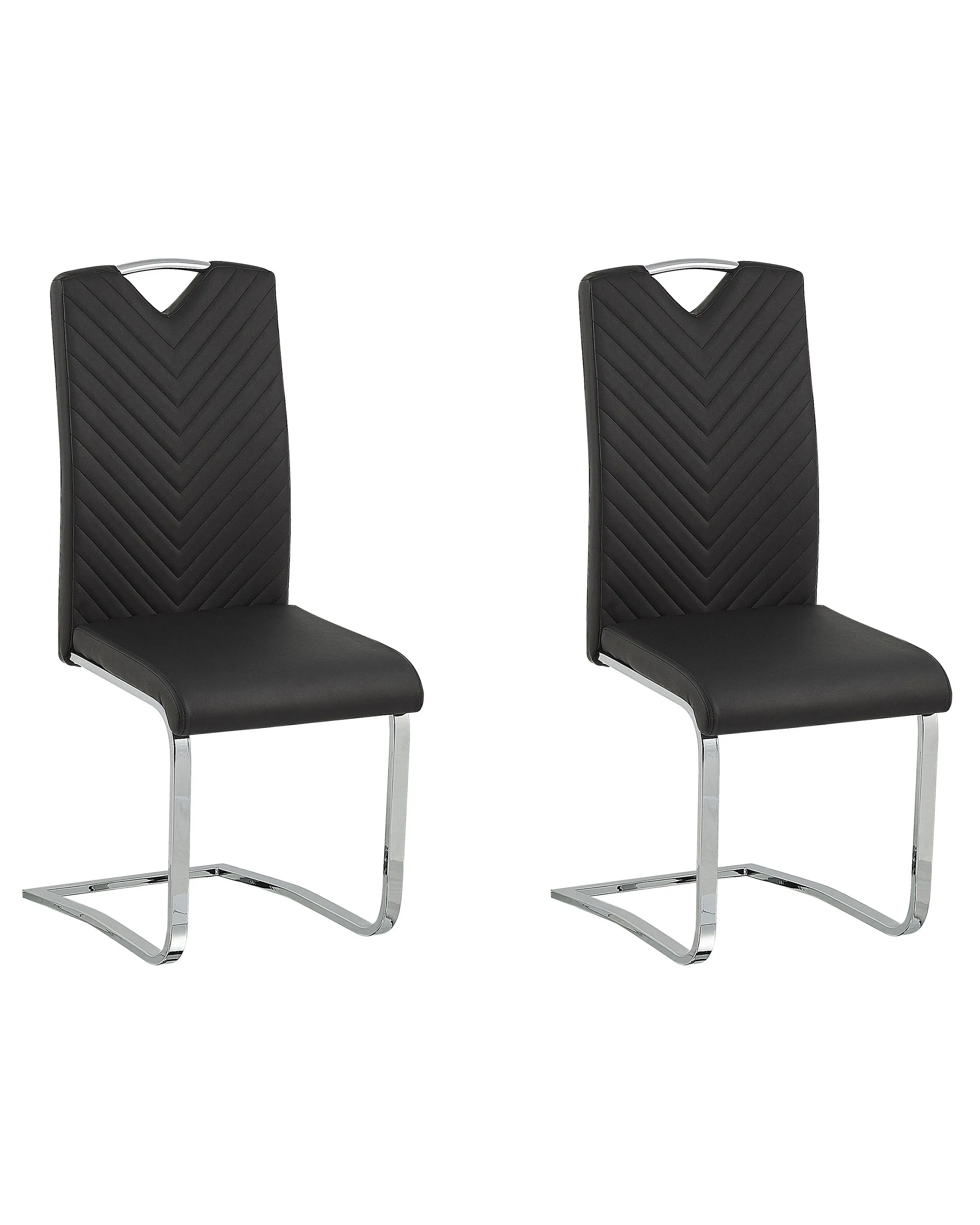 Conjunto de 2 sillas de comedor PICKNES Piel sintética Negro