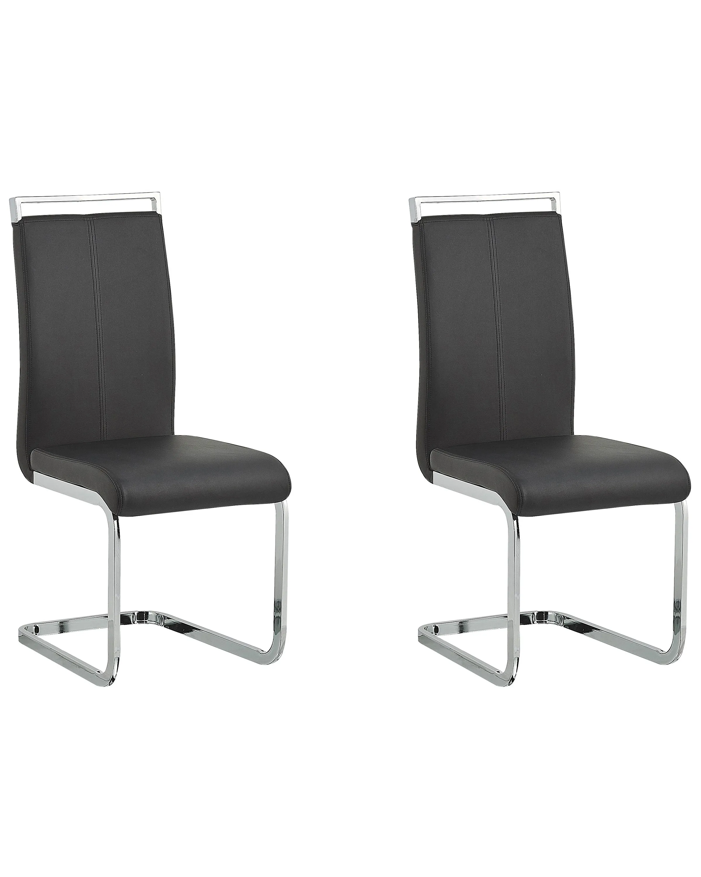 Conjunto de 2 sillas de comedor GREEDIN Piel sintética Negro