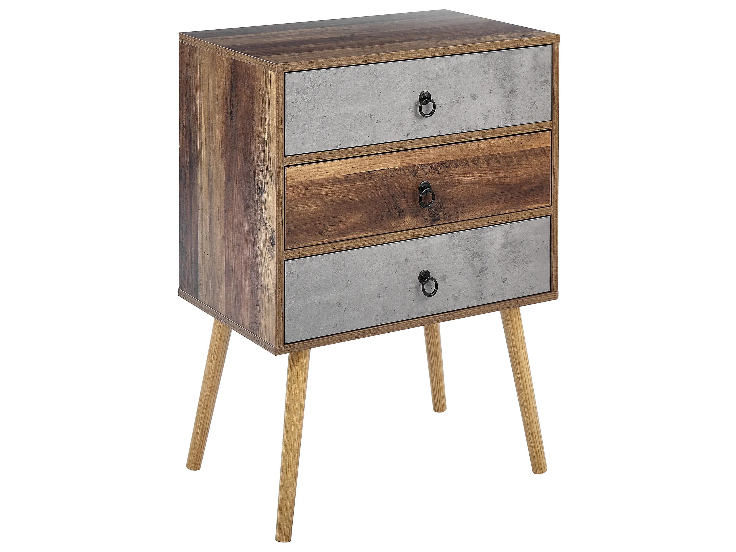3 Drawer Chest BATLEY Grey Concrete Effect