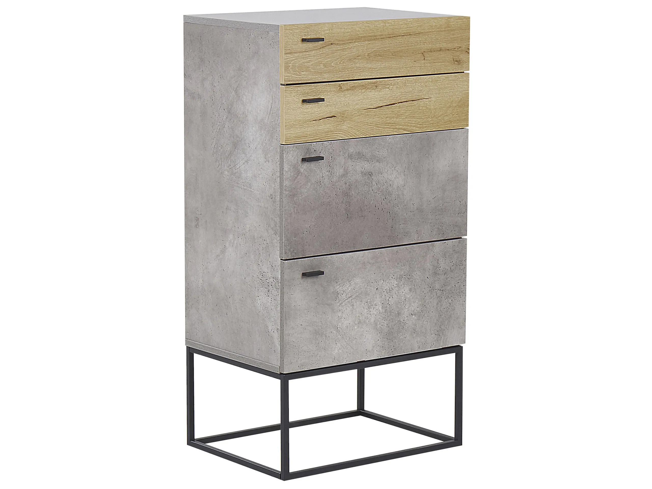 Cómoda de 4 cajones ACRA Gris efecto hormigón