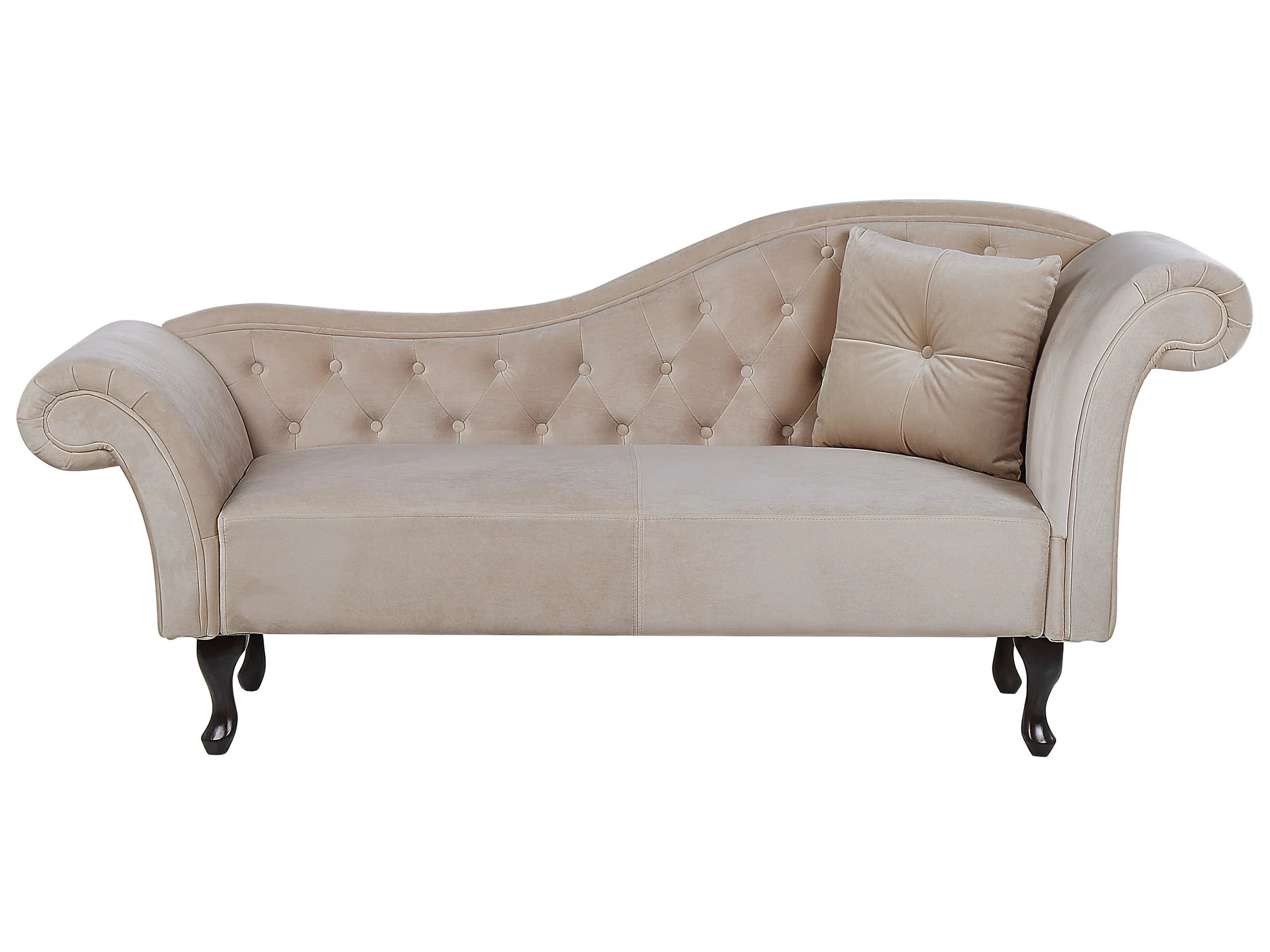 Chaise longue derecho LATTES Terciopelo Beige