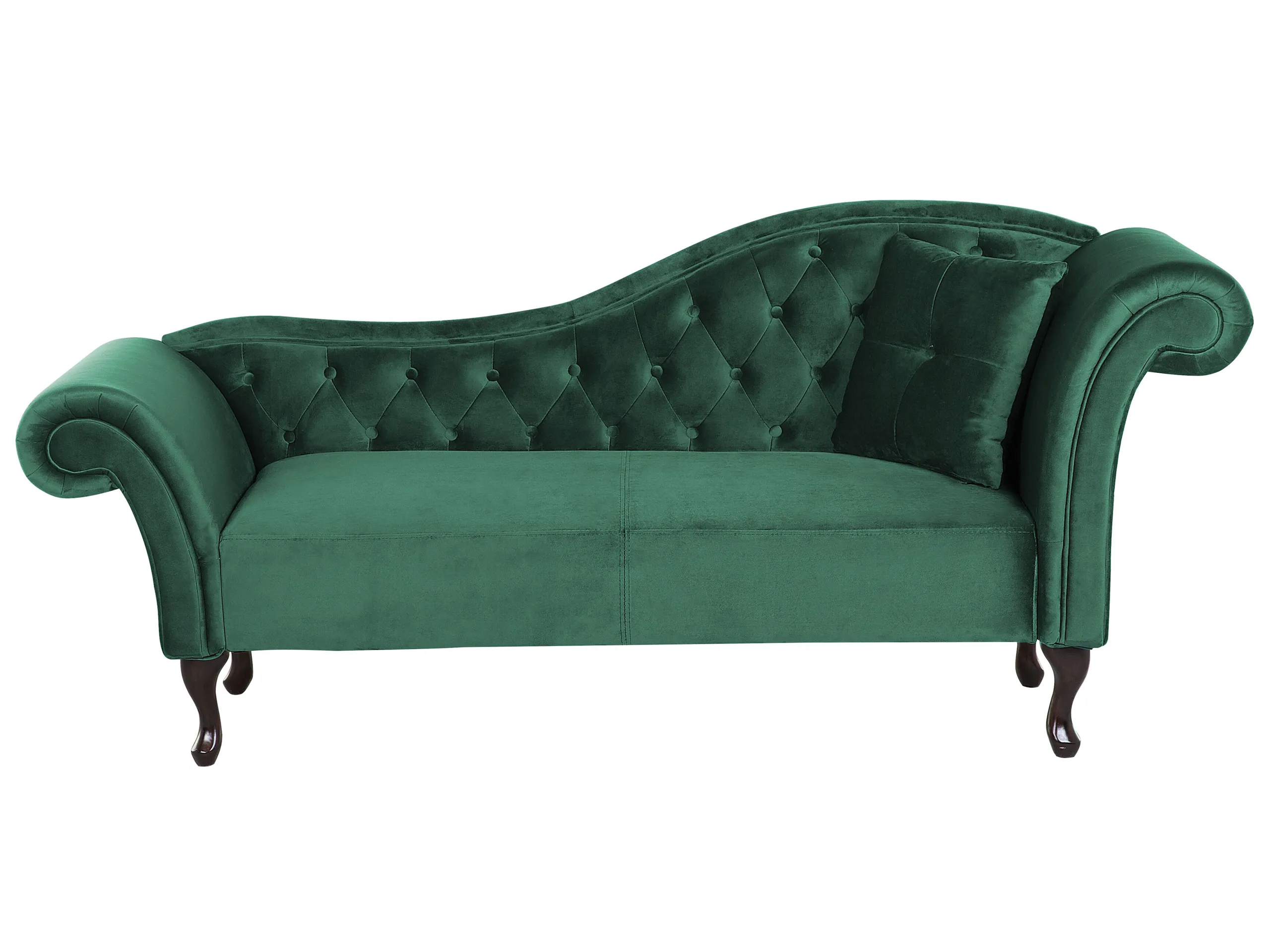 Chaise longue derecho LATTES Terciopelo Verde oscuro