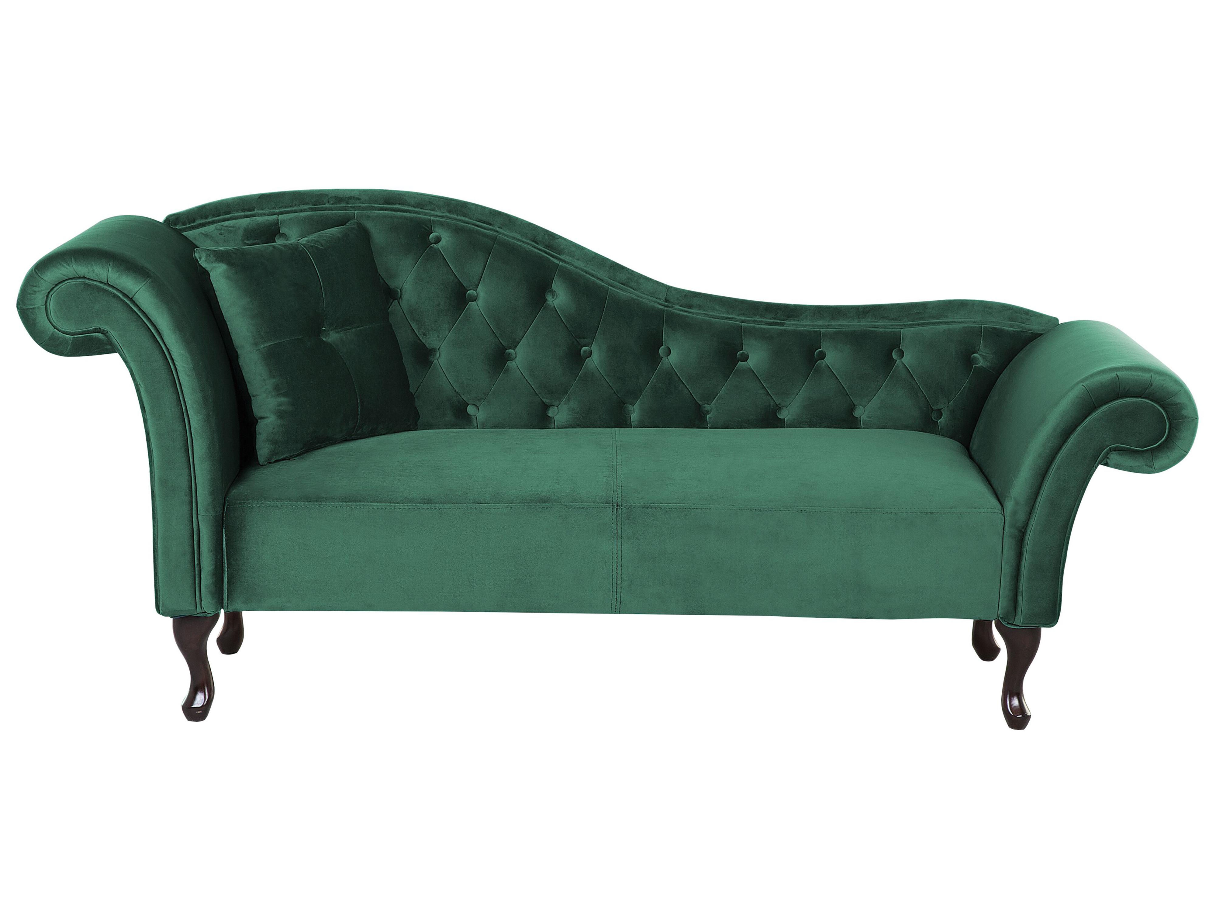 Chaise longue izquierdo LATTES Terciopelo Verde oscuro