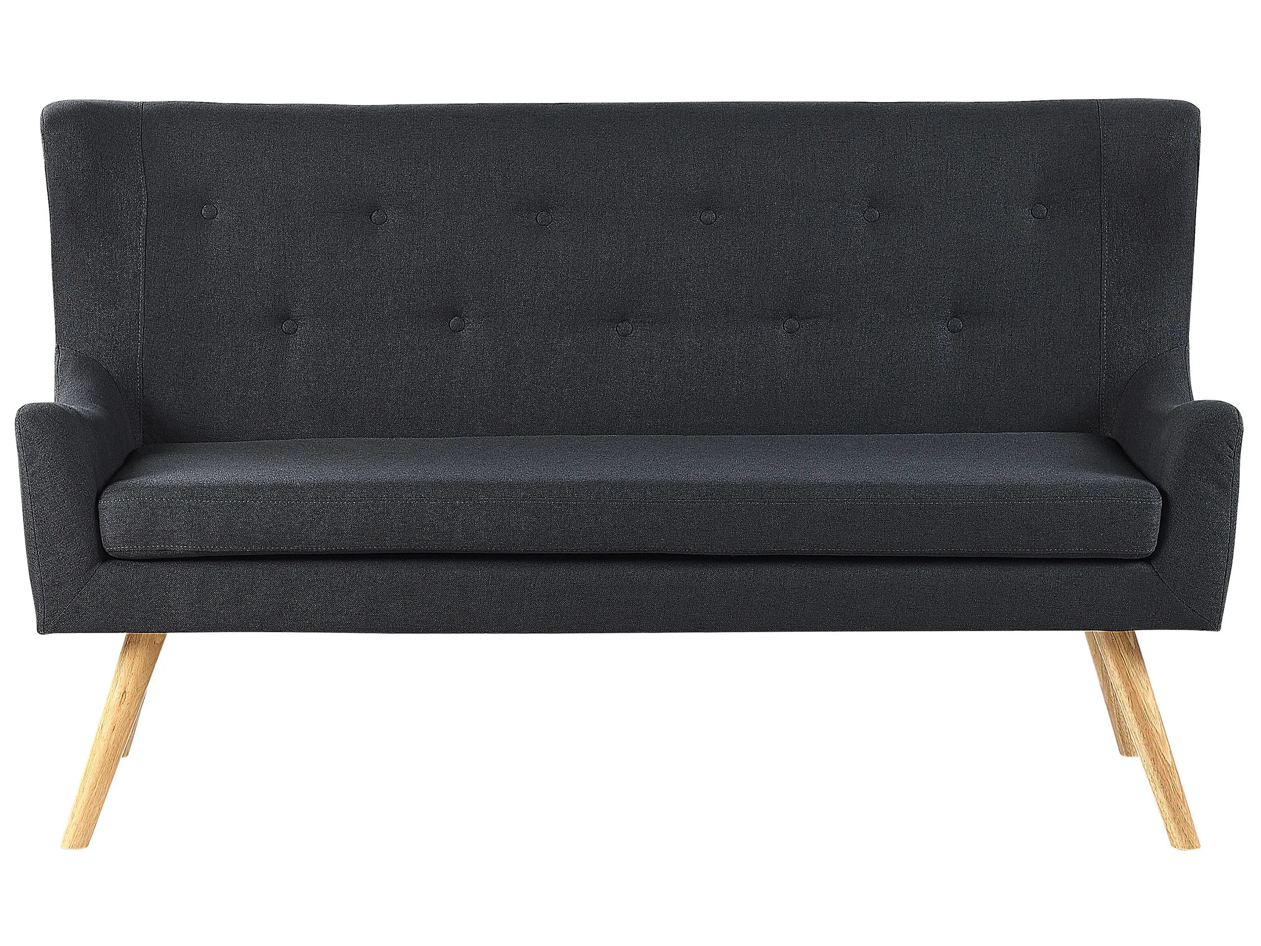 Dining Bench 2 Seater SKIBBY Fabric Black