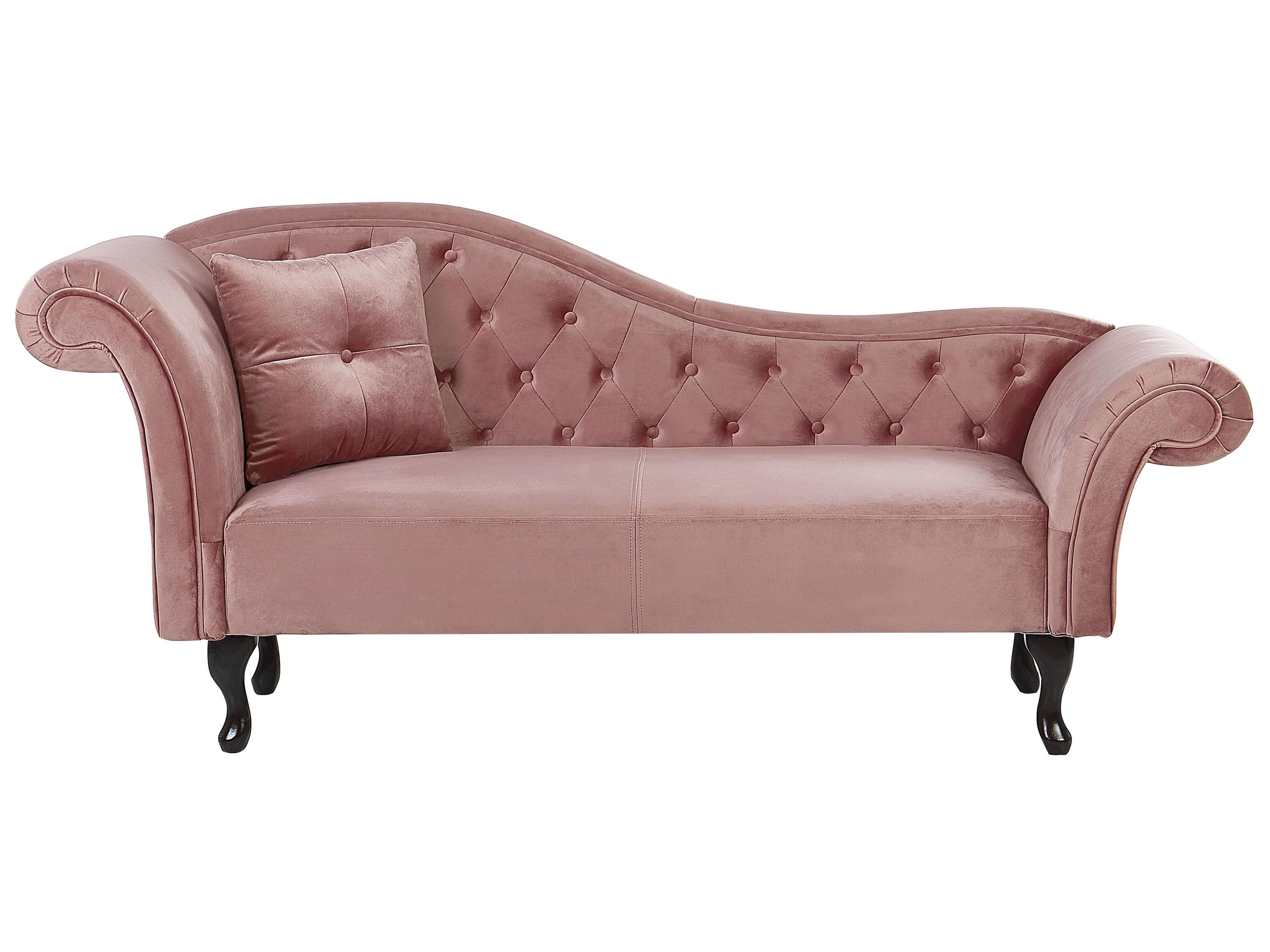 Chaise longue izquierdo LATTES Terciopelo Rosa