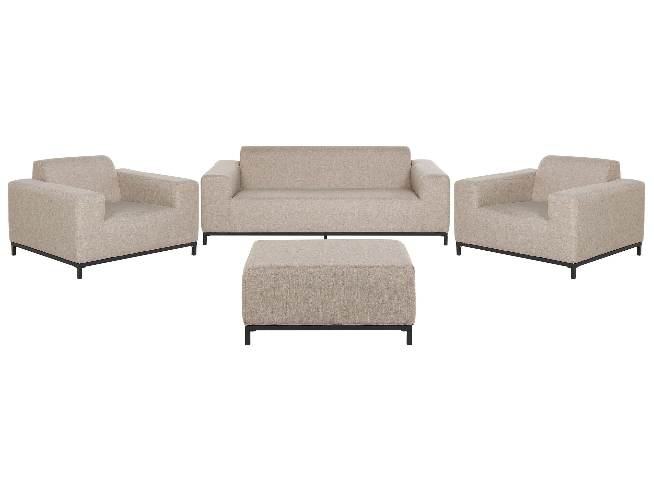 Garden Lounge Set with Table 5 Seater ROVIGO Beige