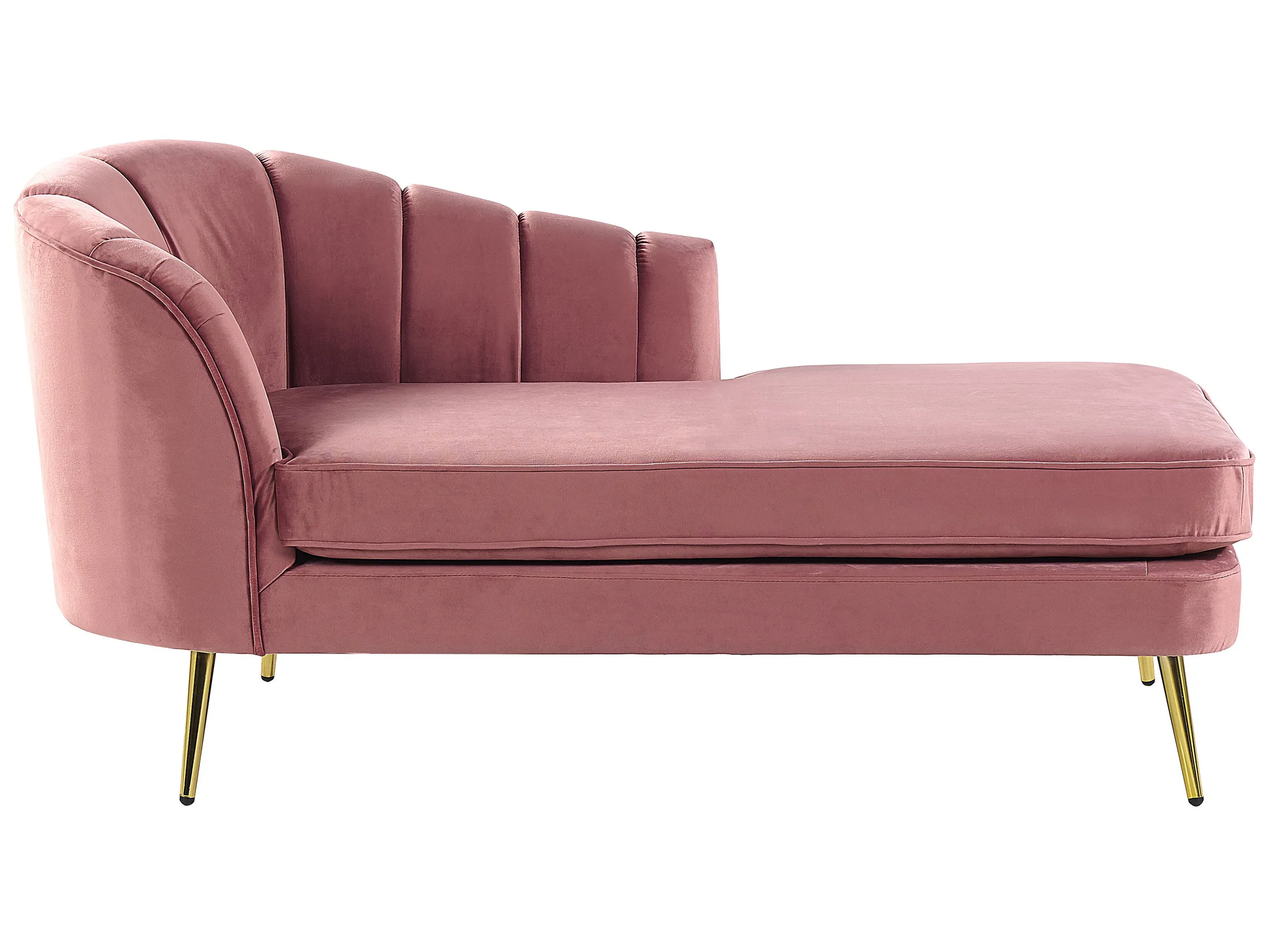Chaise longue izquierdo ALLIER Terciopelo Rosa