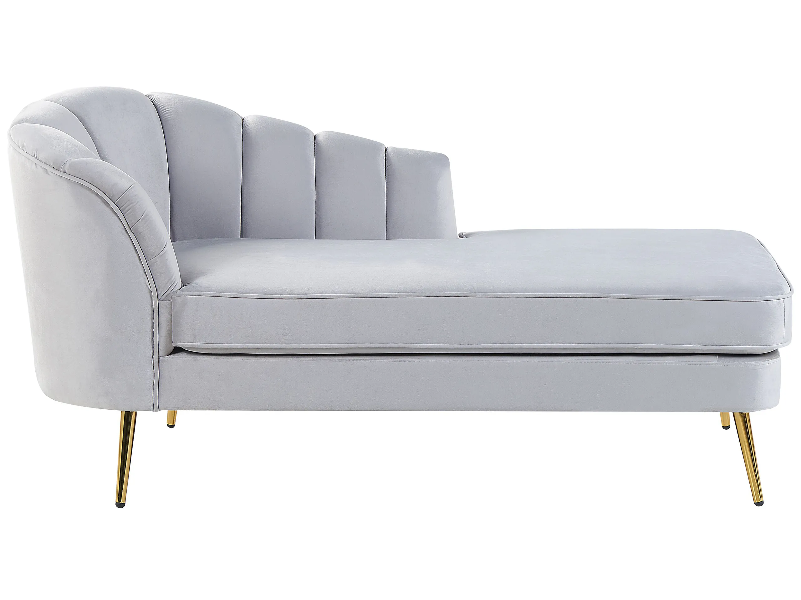 Chaise longue izquierdo ALLIER Terciopelo Gris claro
