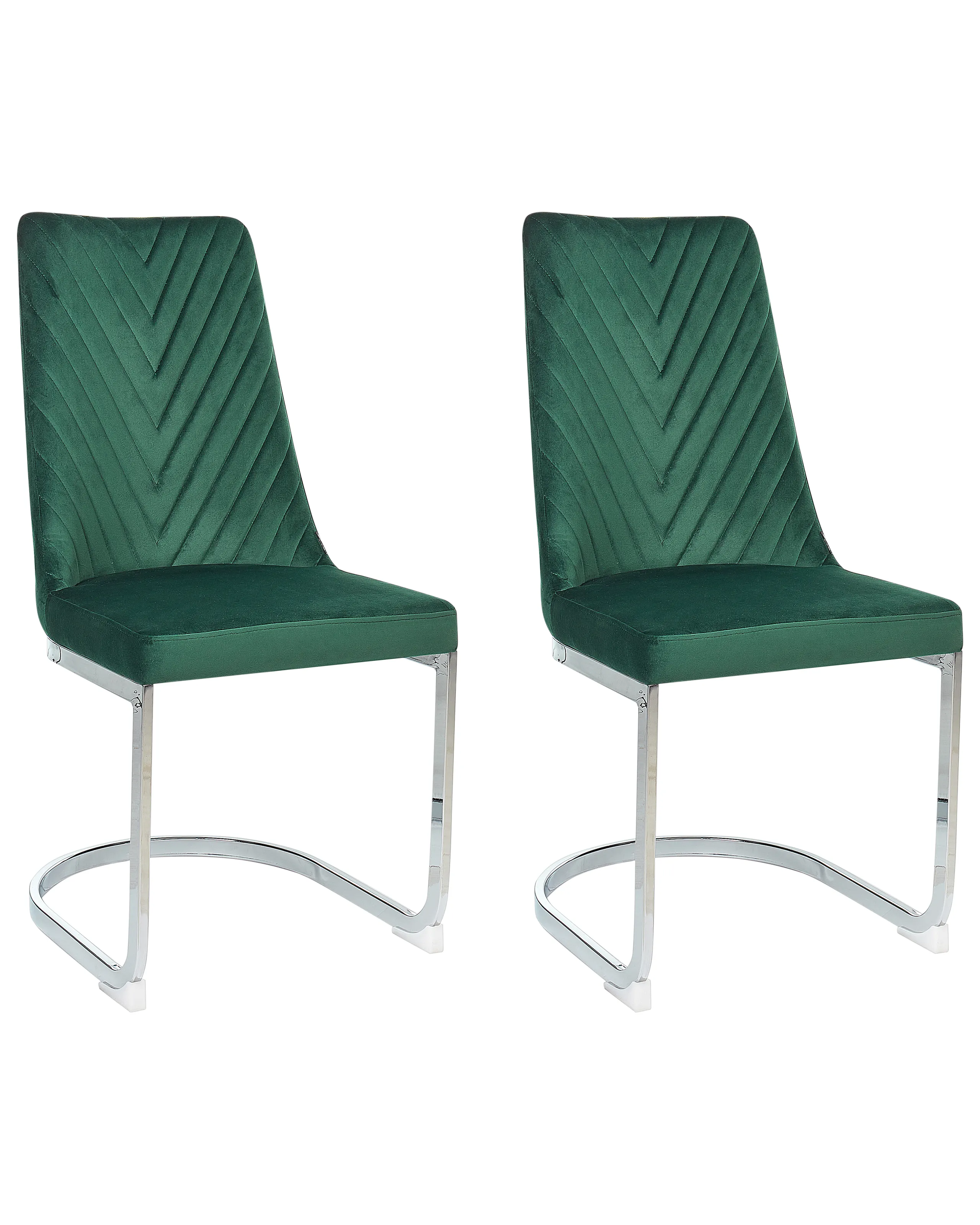 Conjunto de 2 sillas de comedor ALTOONA Terciopelo Verde esmeralda