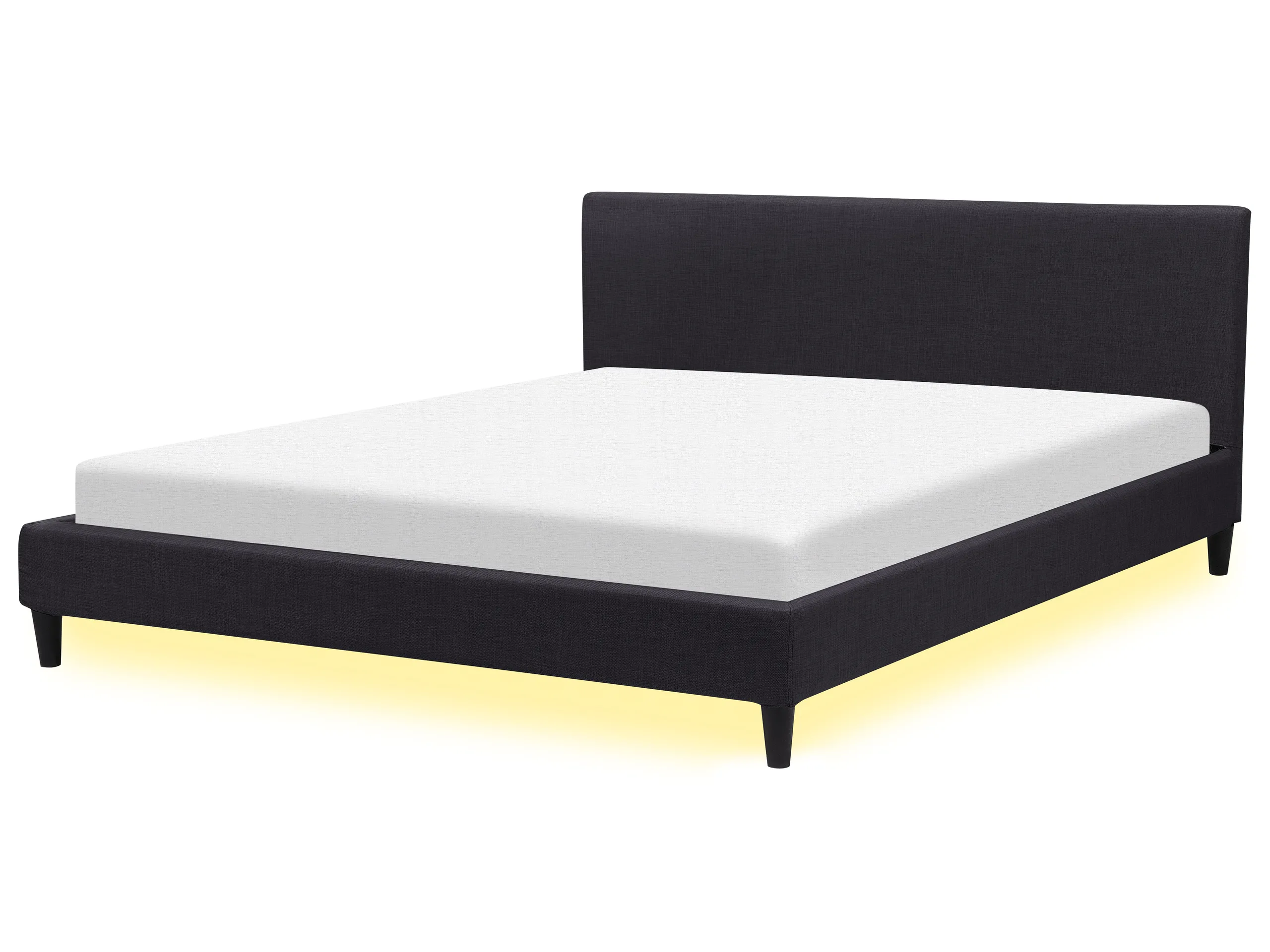 Cama LED Tela FITOU 180 x 200 cm Negro