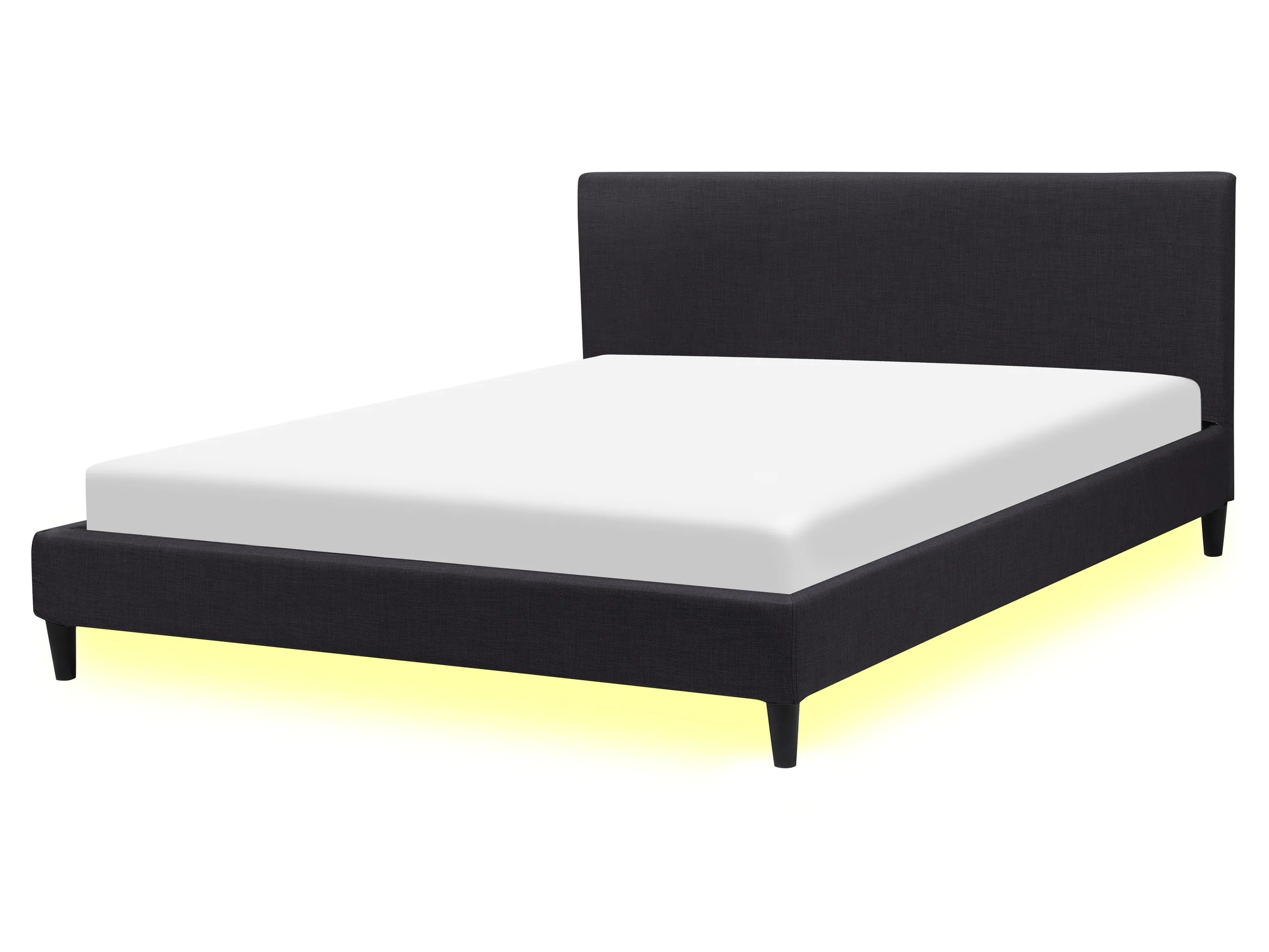 Cama LED Tela FITOU 160 x 200 cm Negro