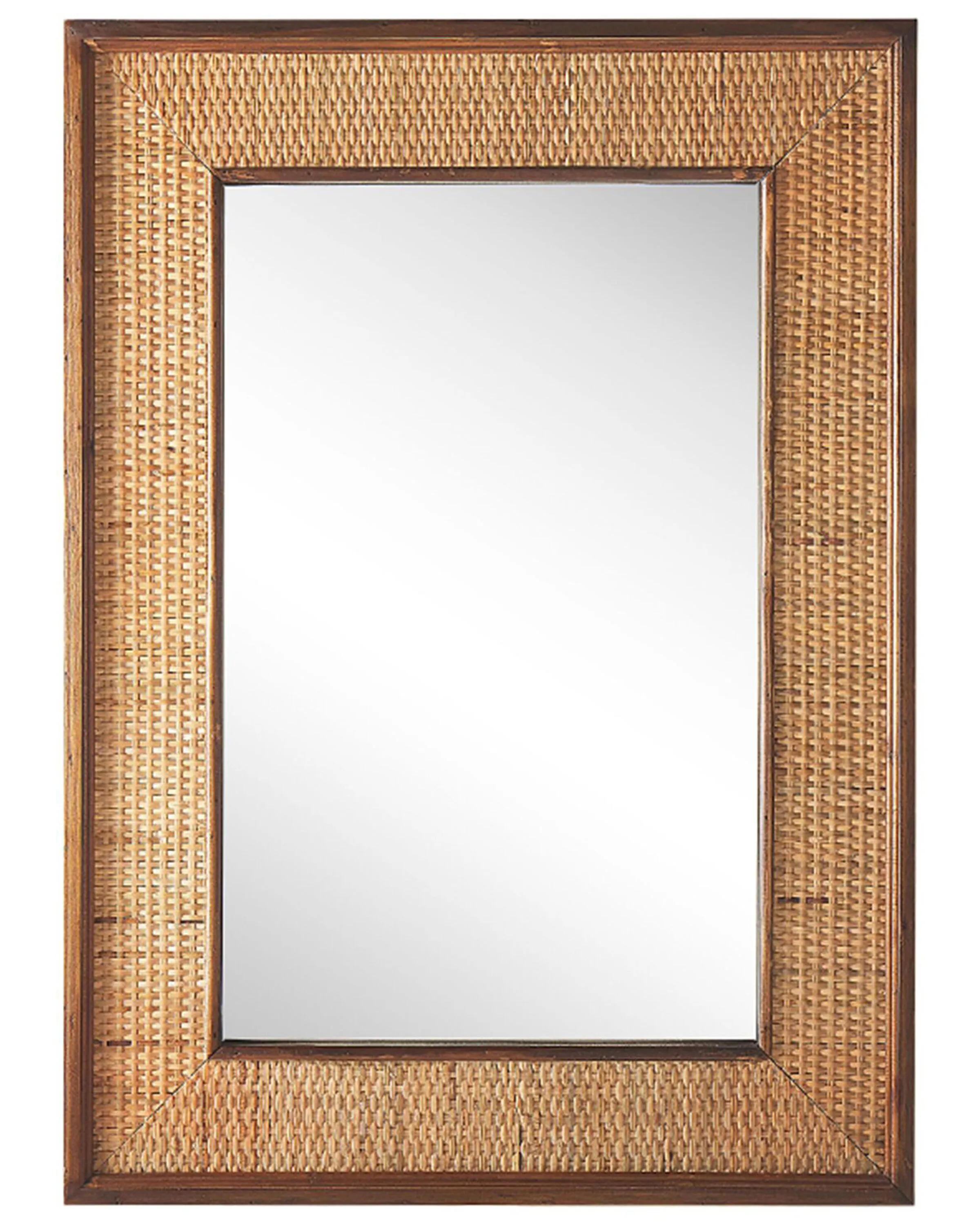 Wall Mirror IGUALA 54 cm 74 cm Bamboo Natural Ash Wood