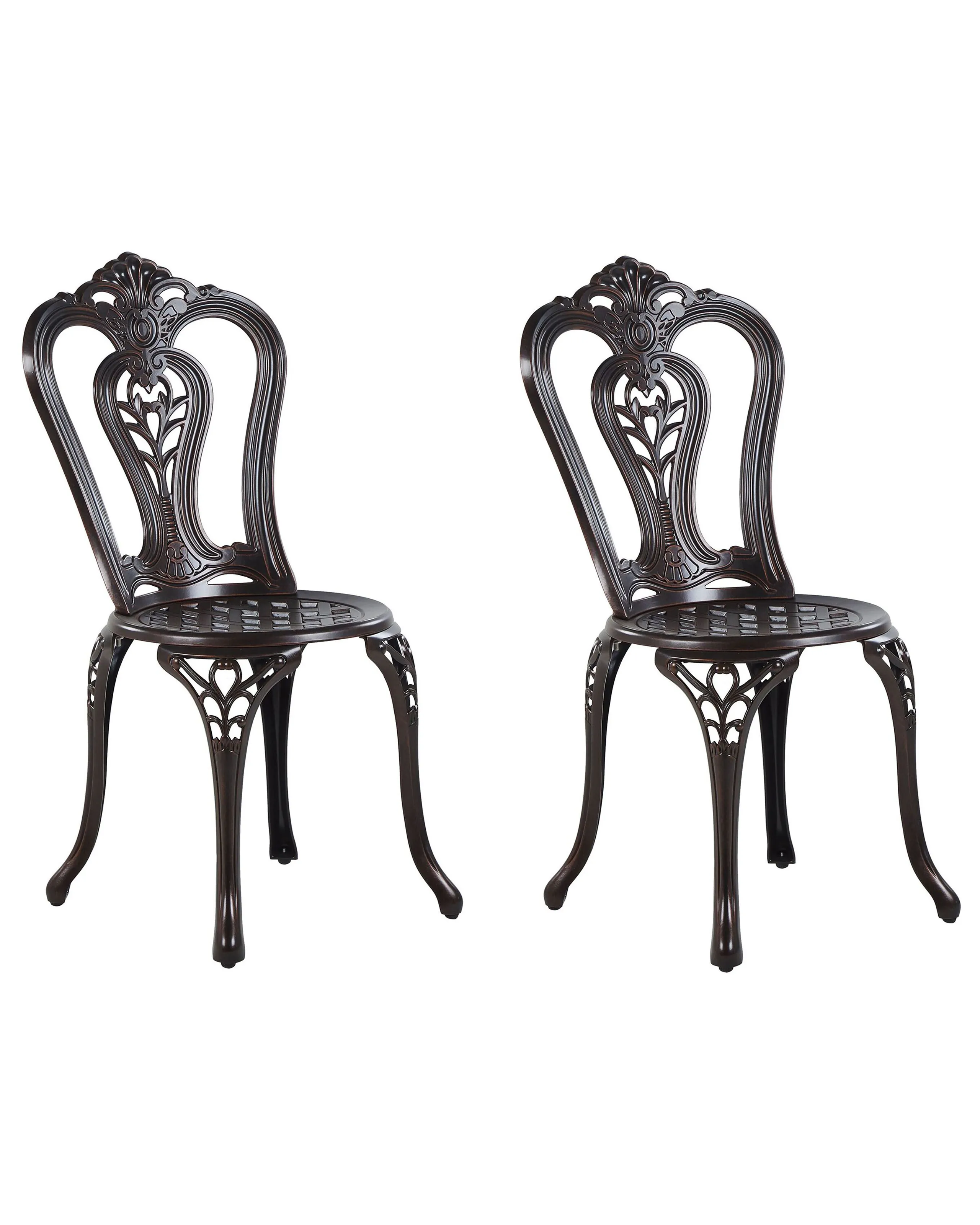 Conjunto de 2 sillas de jardín BOVINO Metal Marrón oscuro