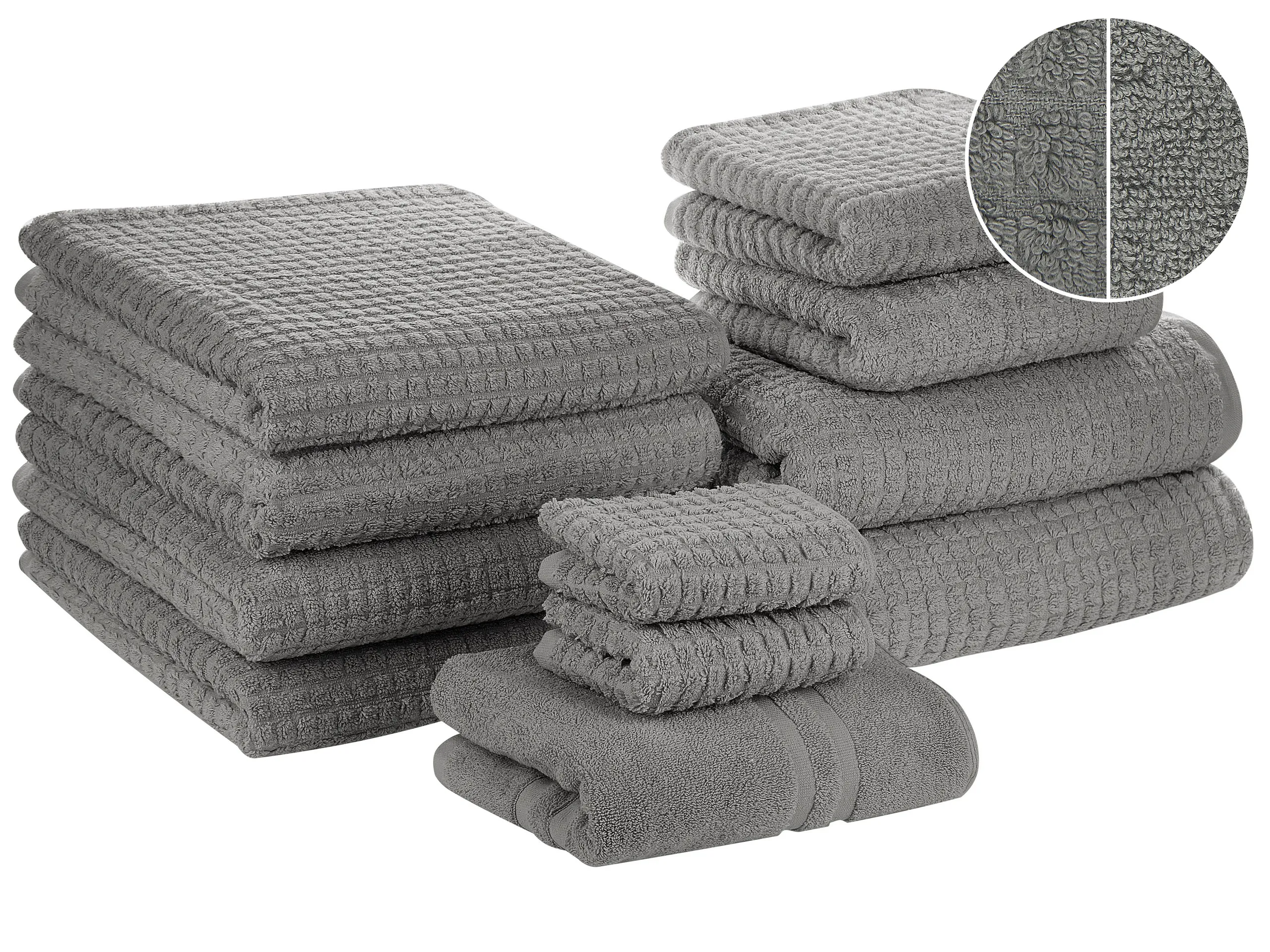 Conjunto de 11 toallas ATAI Algodón Gris