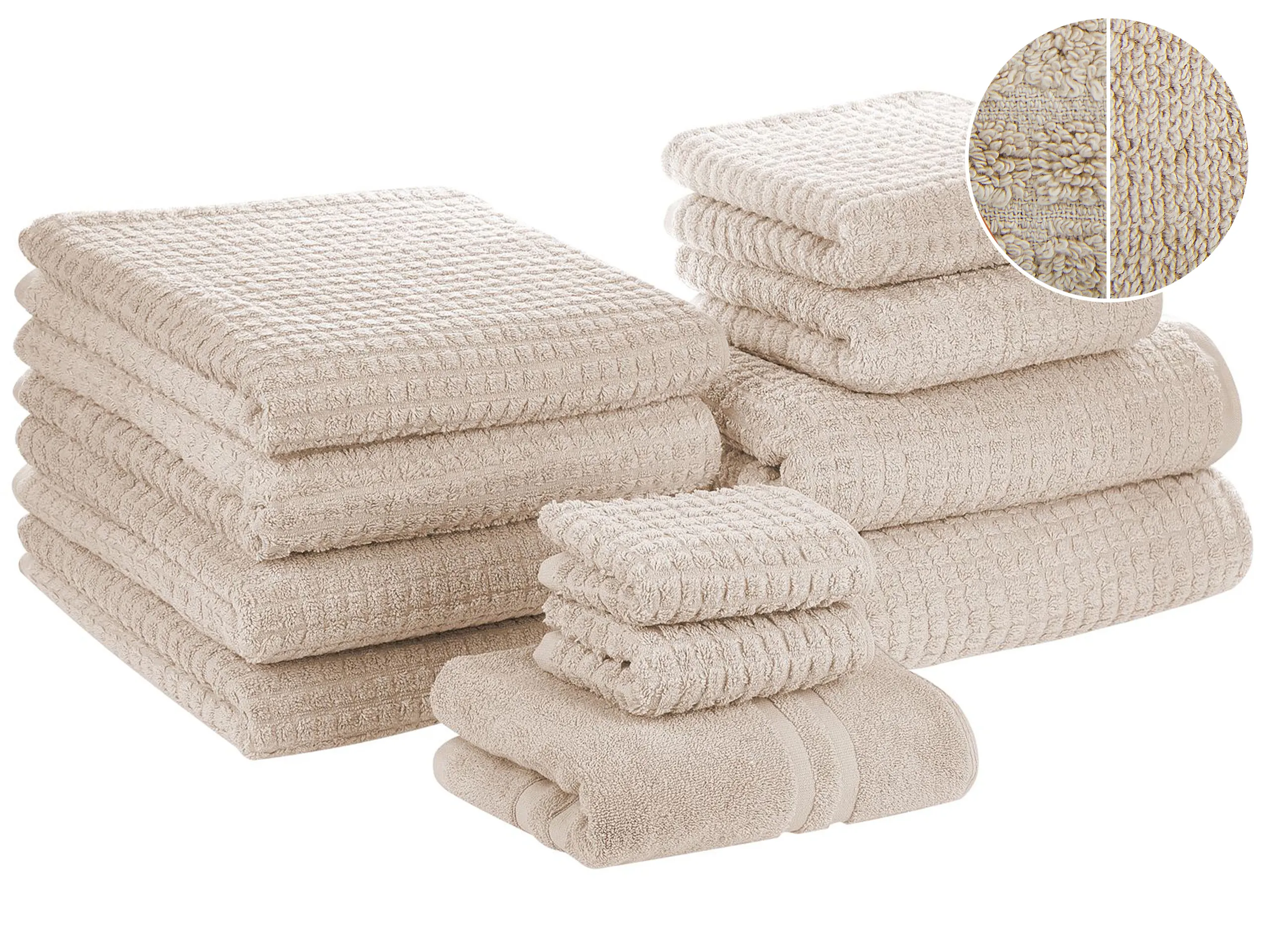 Conjunto de 11 toallas ATAI Algodón Beige