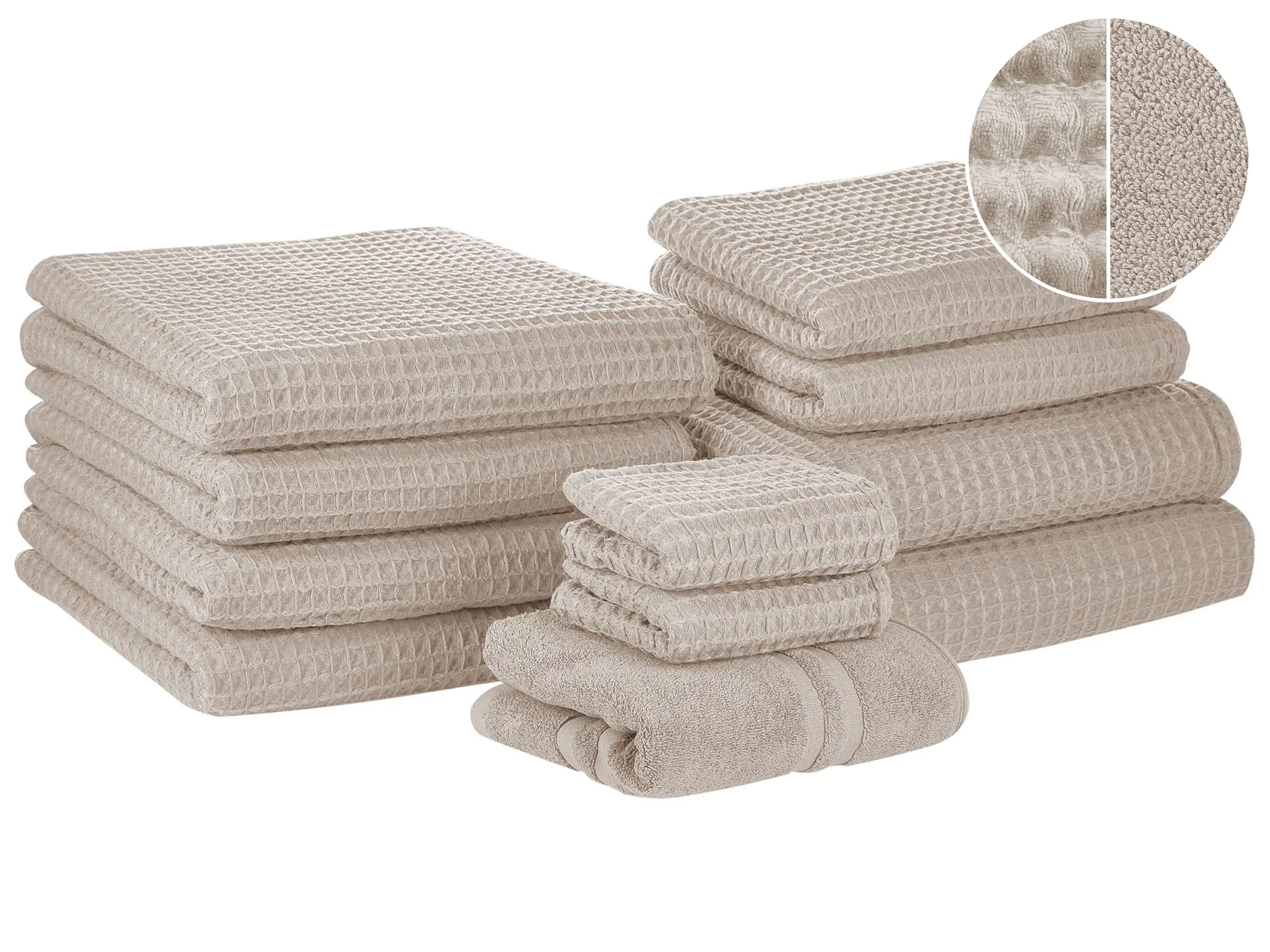 Conjunto de 11 toallas AREORA Algodón Beige
