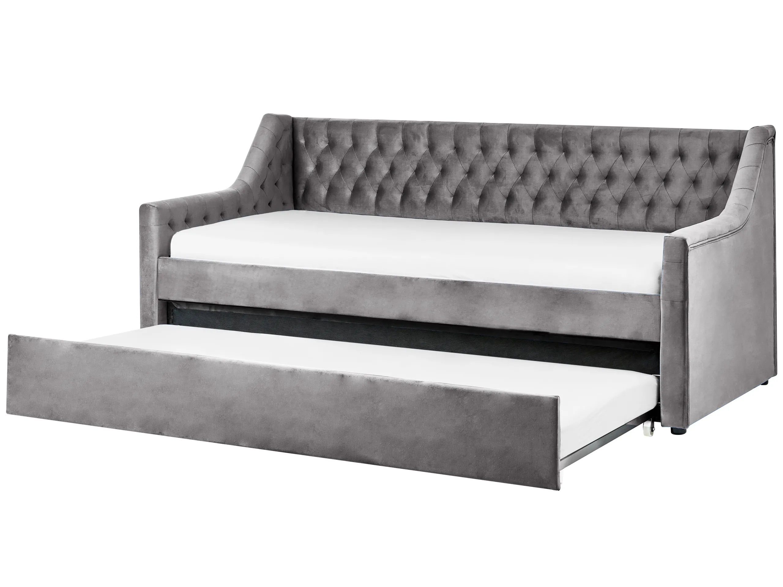 Cama nido Terciopelo MONTARGIS 90 x 200 cm Gris claro