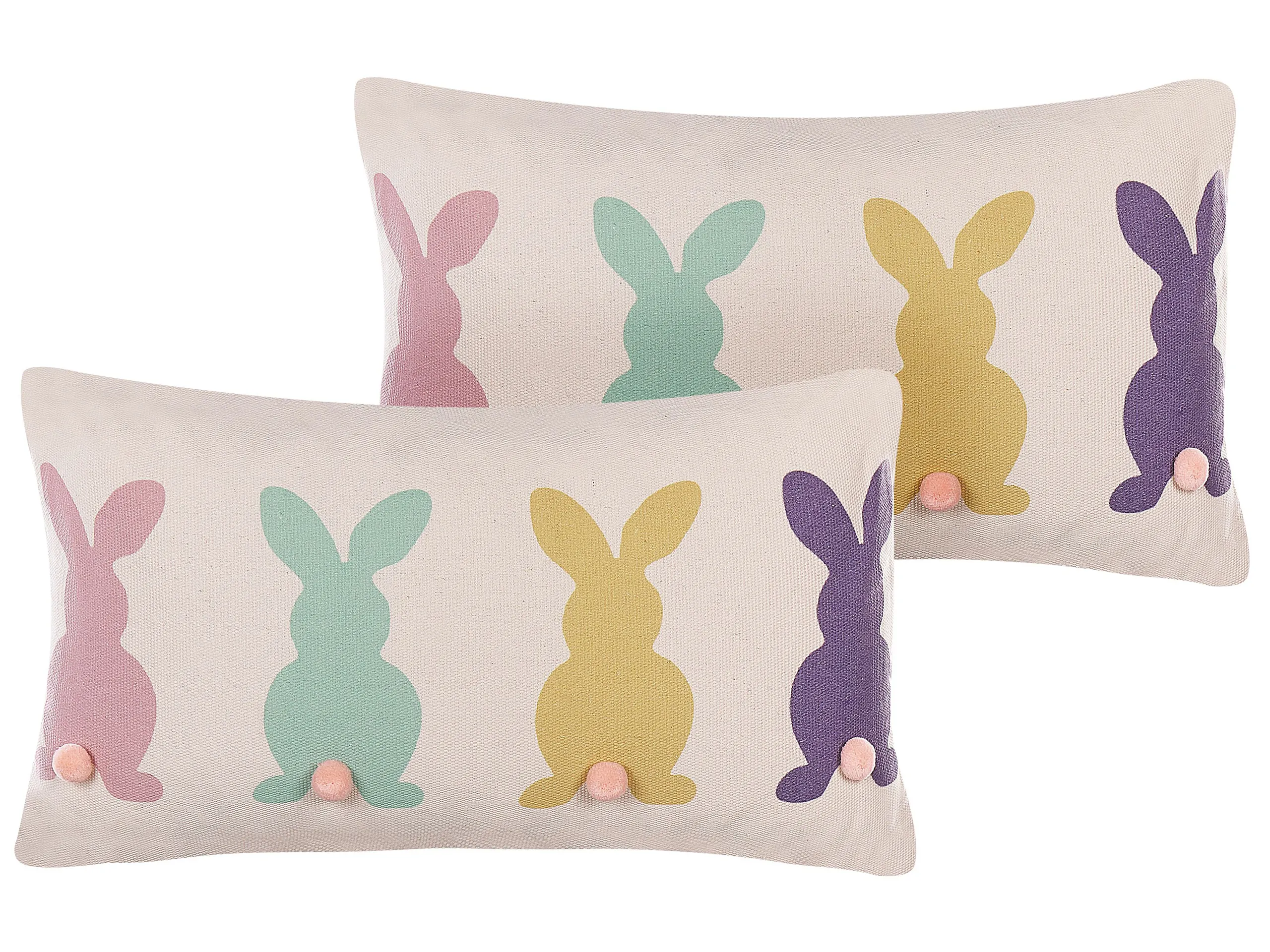 Conjunto de 2 cojines decorativos CLUSIA 30 x 50 cm Beige