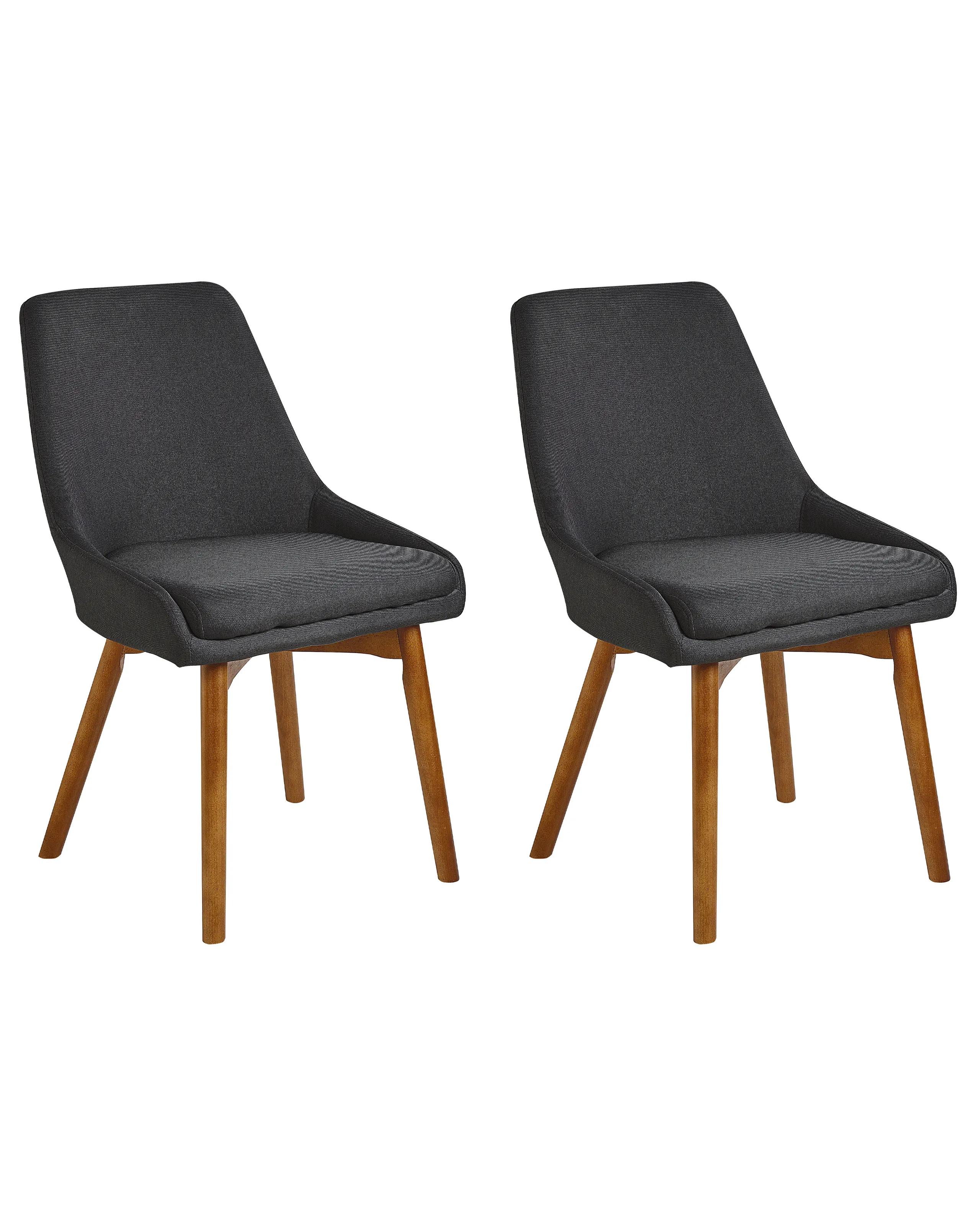 Conjunto de 2 sillas de comedor MELFORT Tela Negro