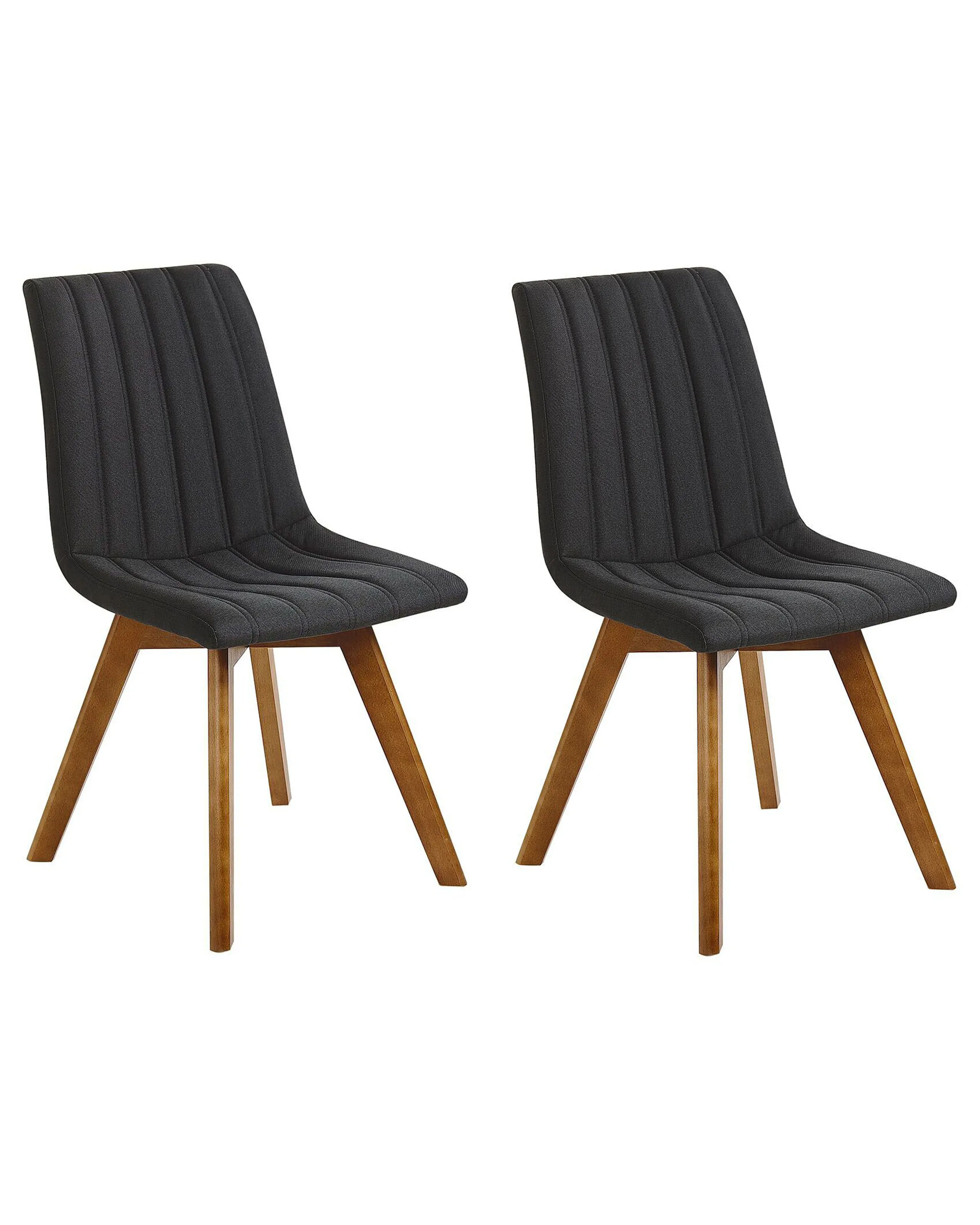 Conjunto de 2 sillas de comedor CALGARY Tela Negro