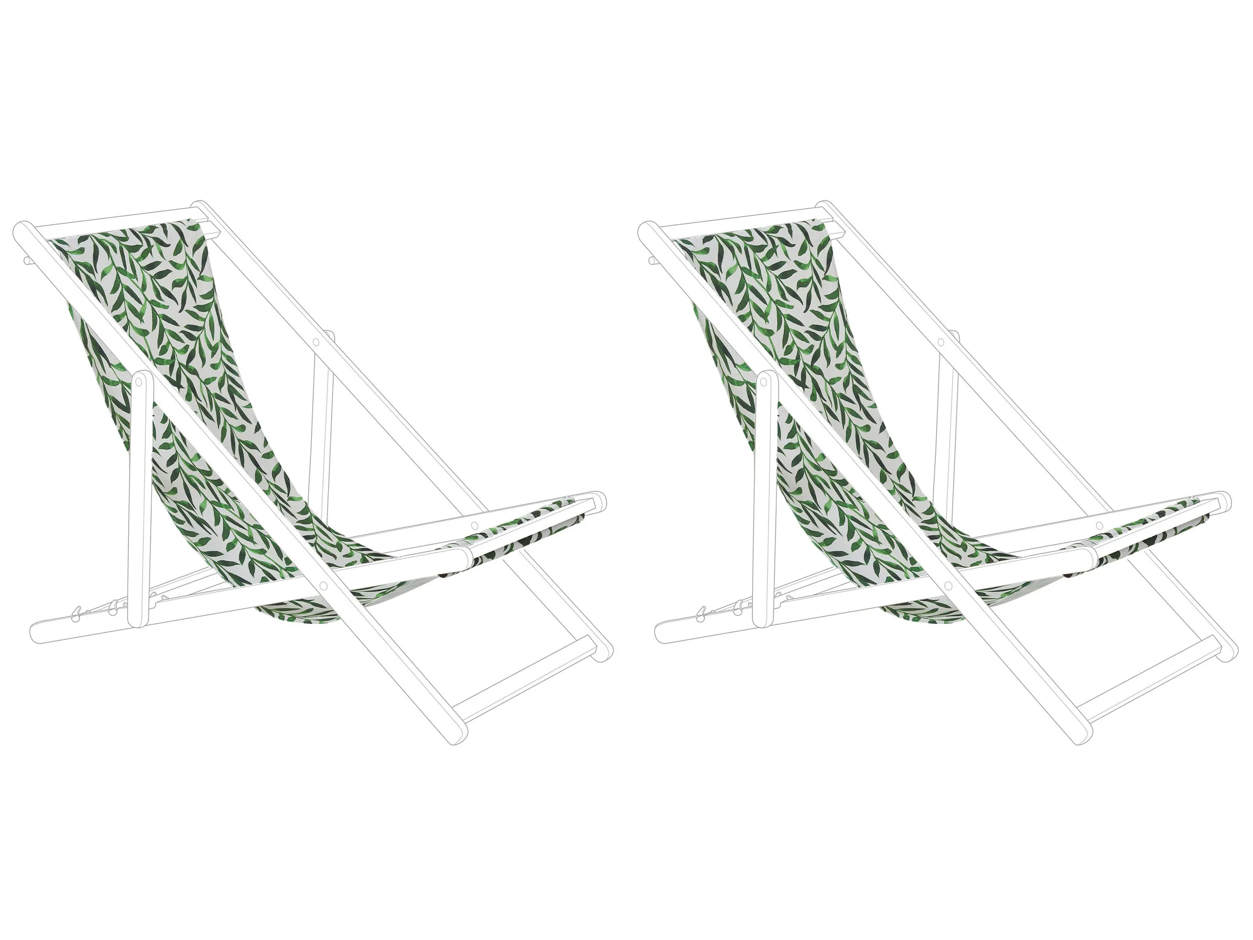 Conjunto de 2 telas de recambio para tumbonas ANZIO/AVELLINO 113 x 44 cm Verde