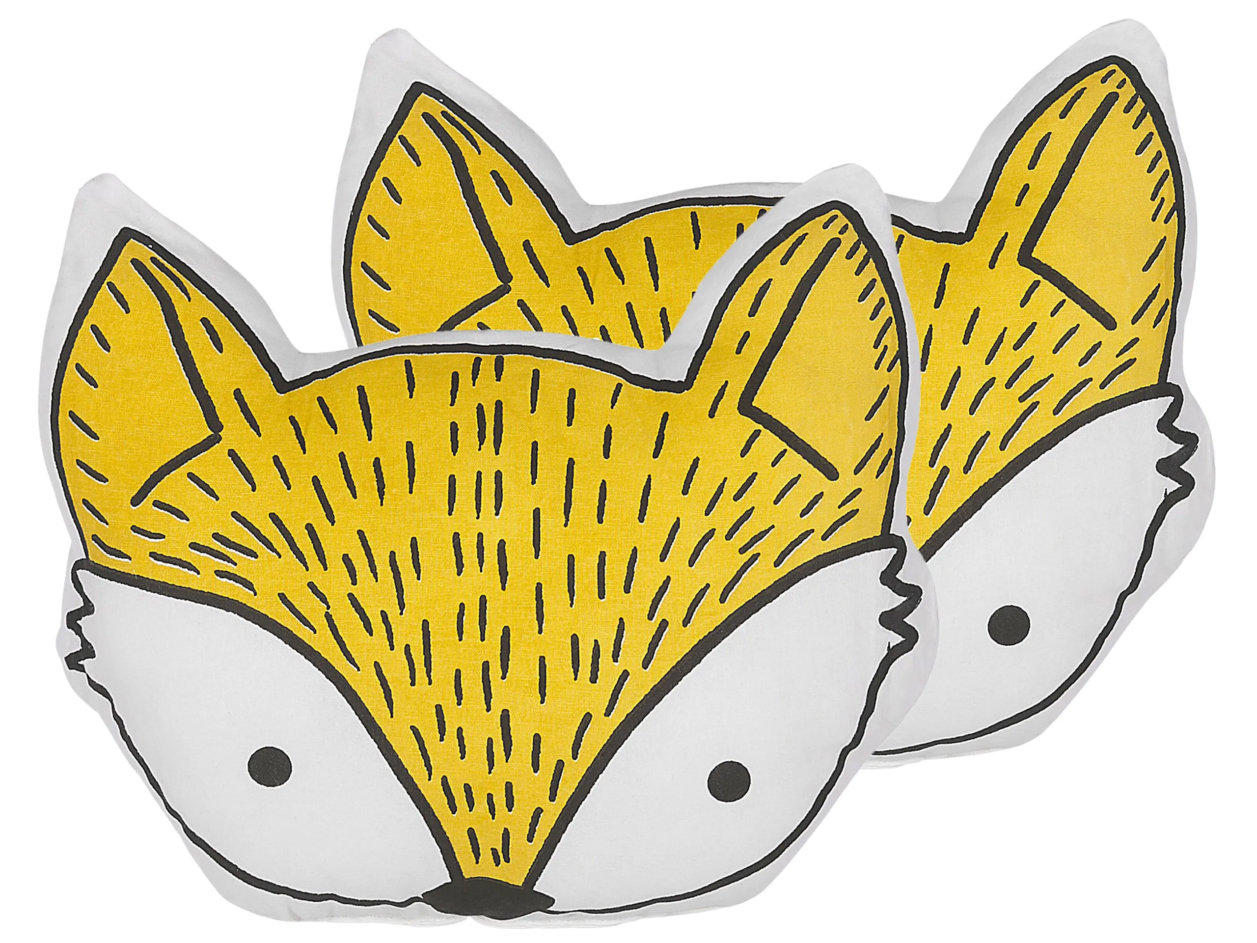 Conjunto de 2 cojines decorativos VADODARA Algodón 50 x 40 cm Amarillo Zorro