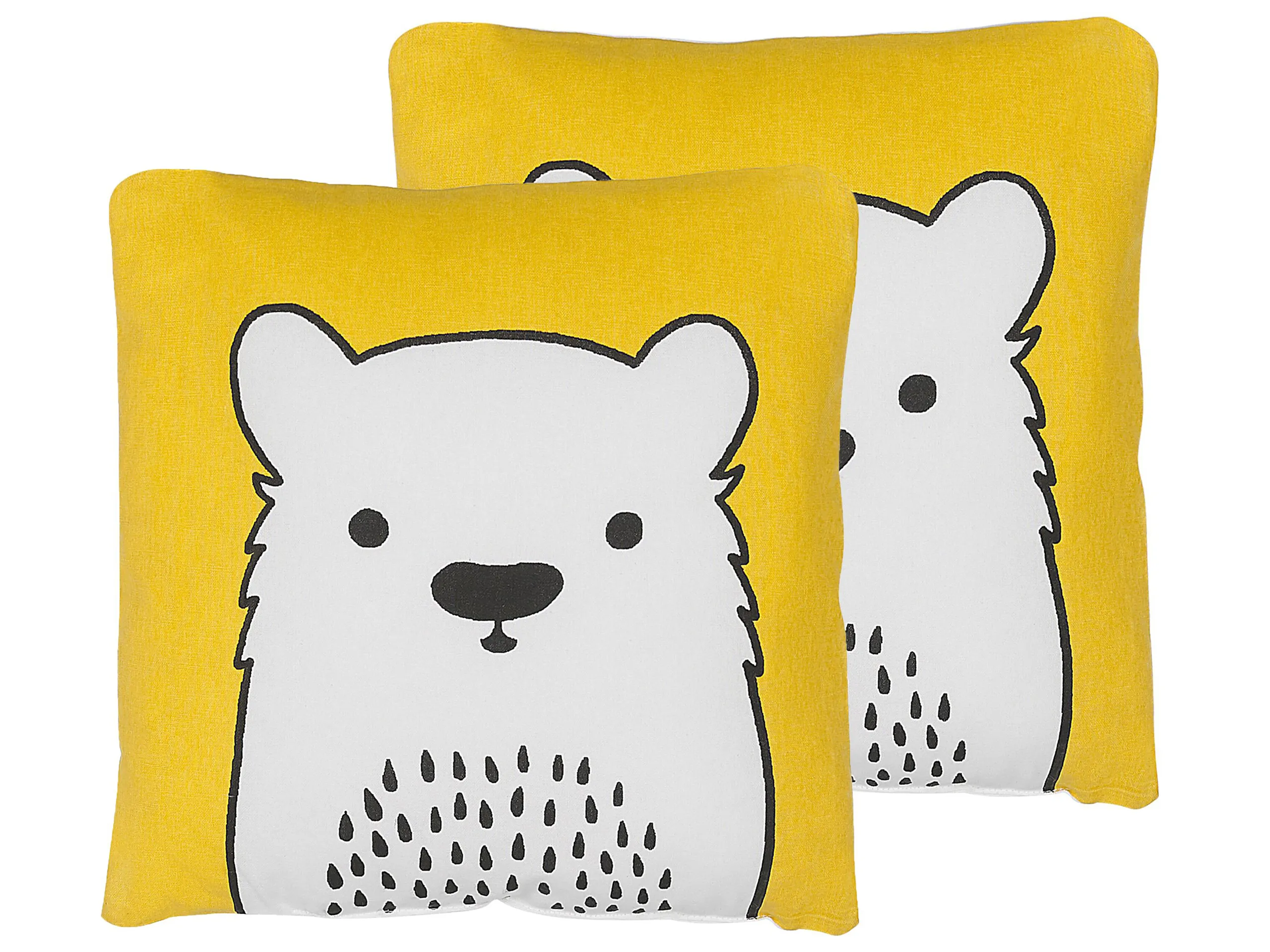Conjunto de 2 cojines decorativos WARANASI Algodón 45 x 45 cm Amarillo