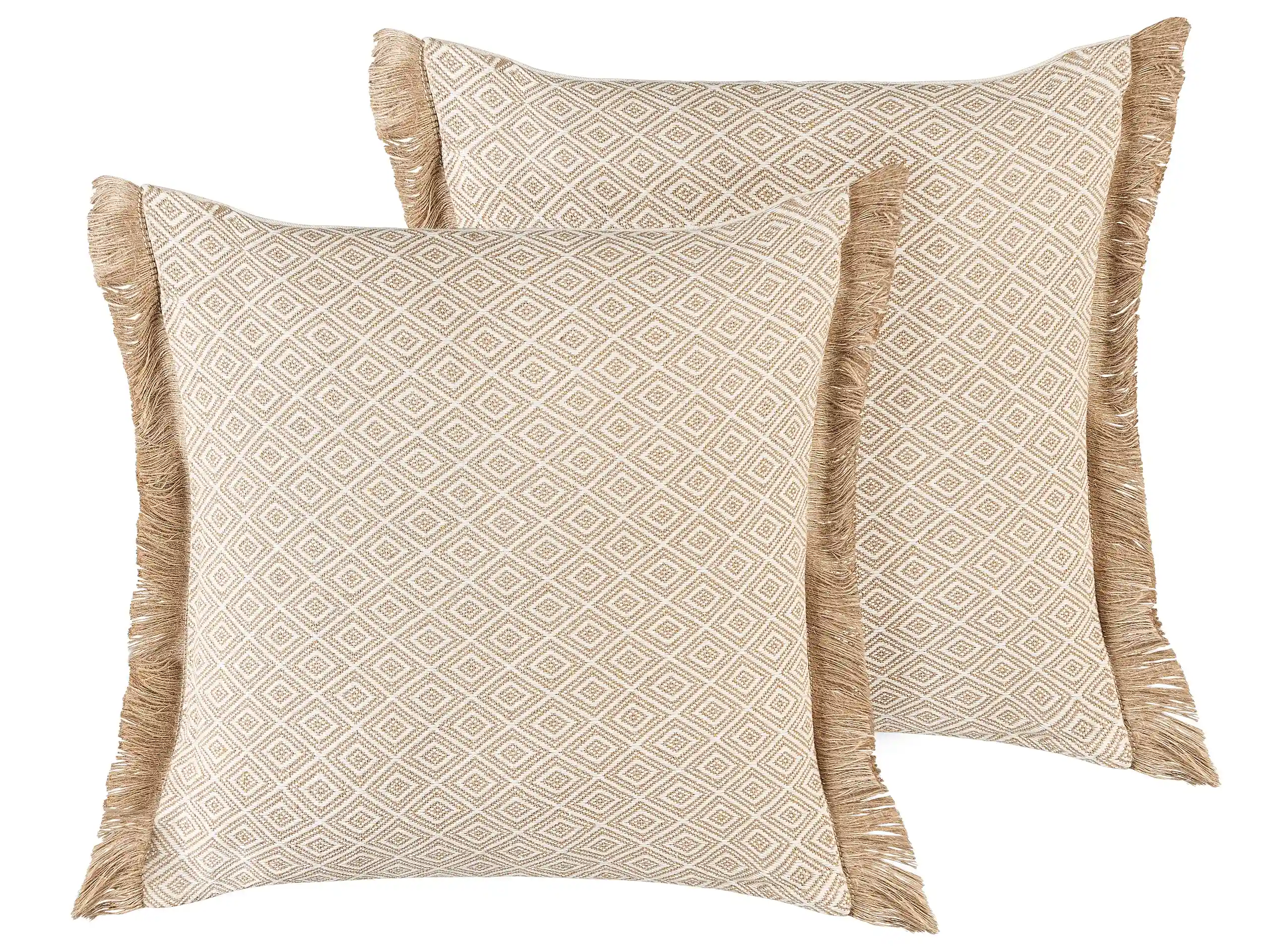 Conjunto de 2 cojines decorativos LONAR 45 x 45 cm Arena