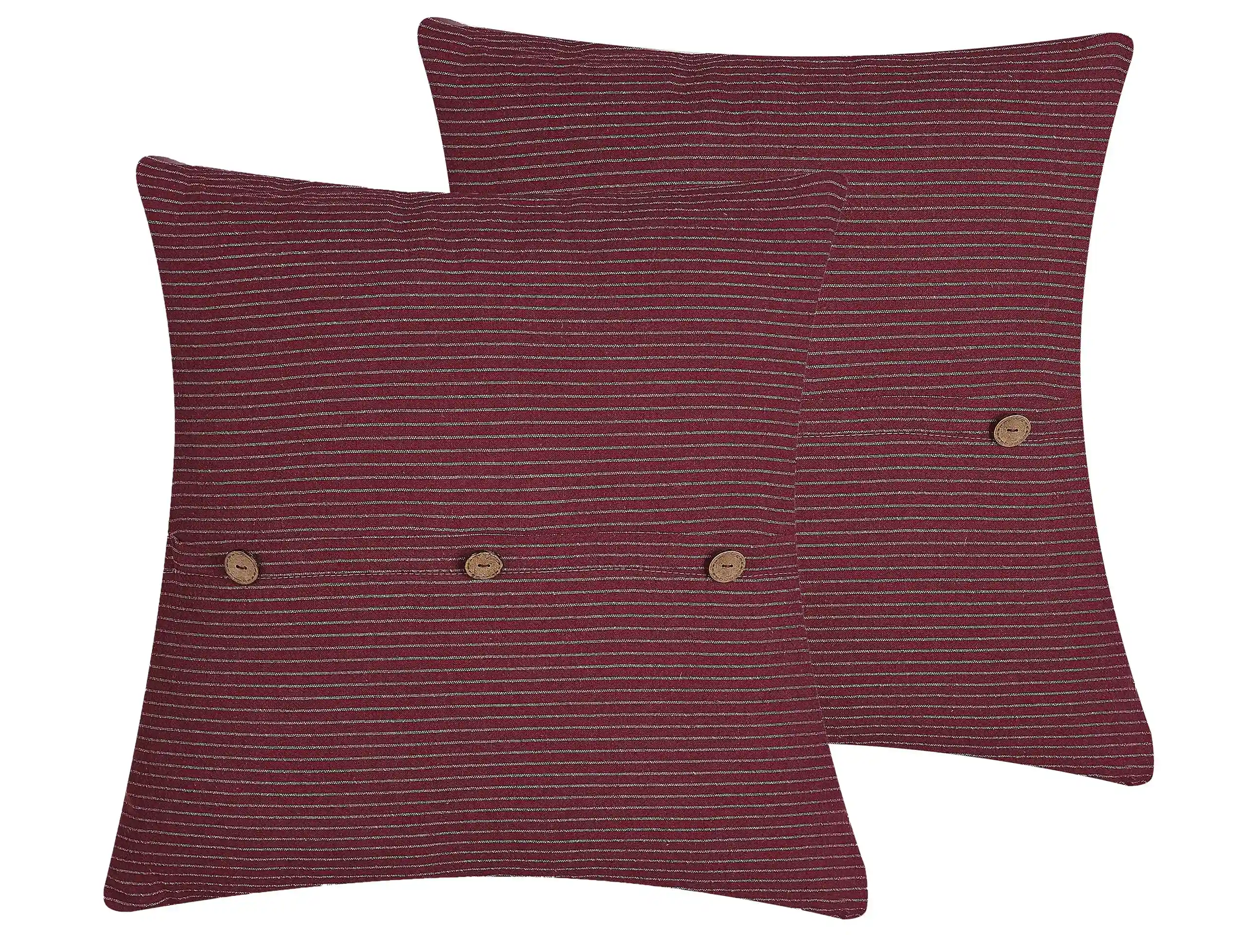 Conjunto de 2 cojines decorativos CAMPANULA 43 x 43 cm Rojo Liso