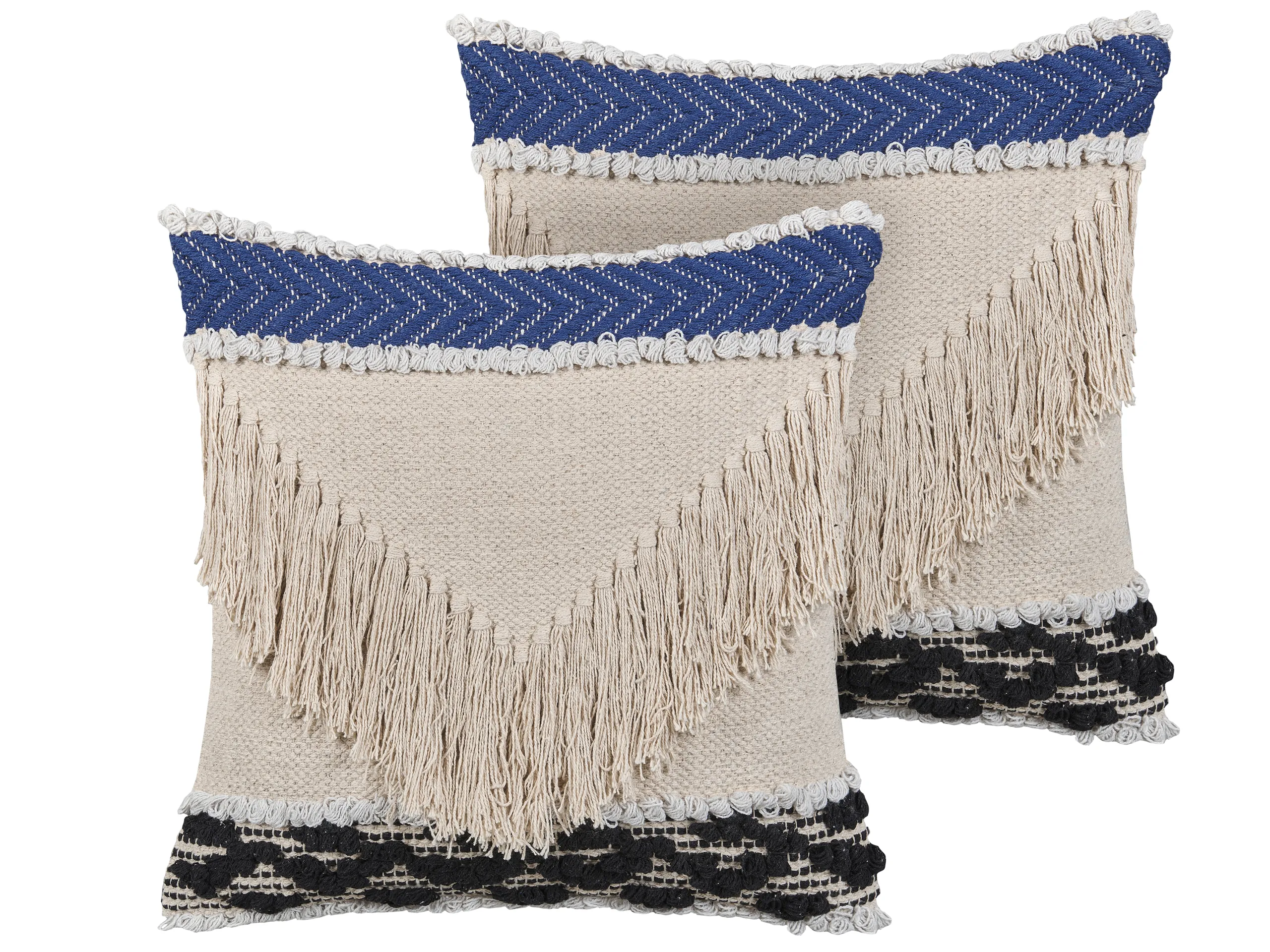 Conjunto de 2 cojines decorativos SOFCA Algodón 45 x 45 cm Beige Patrón geométrico