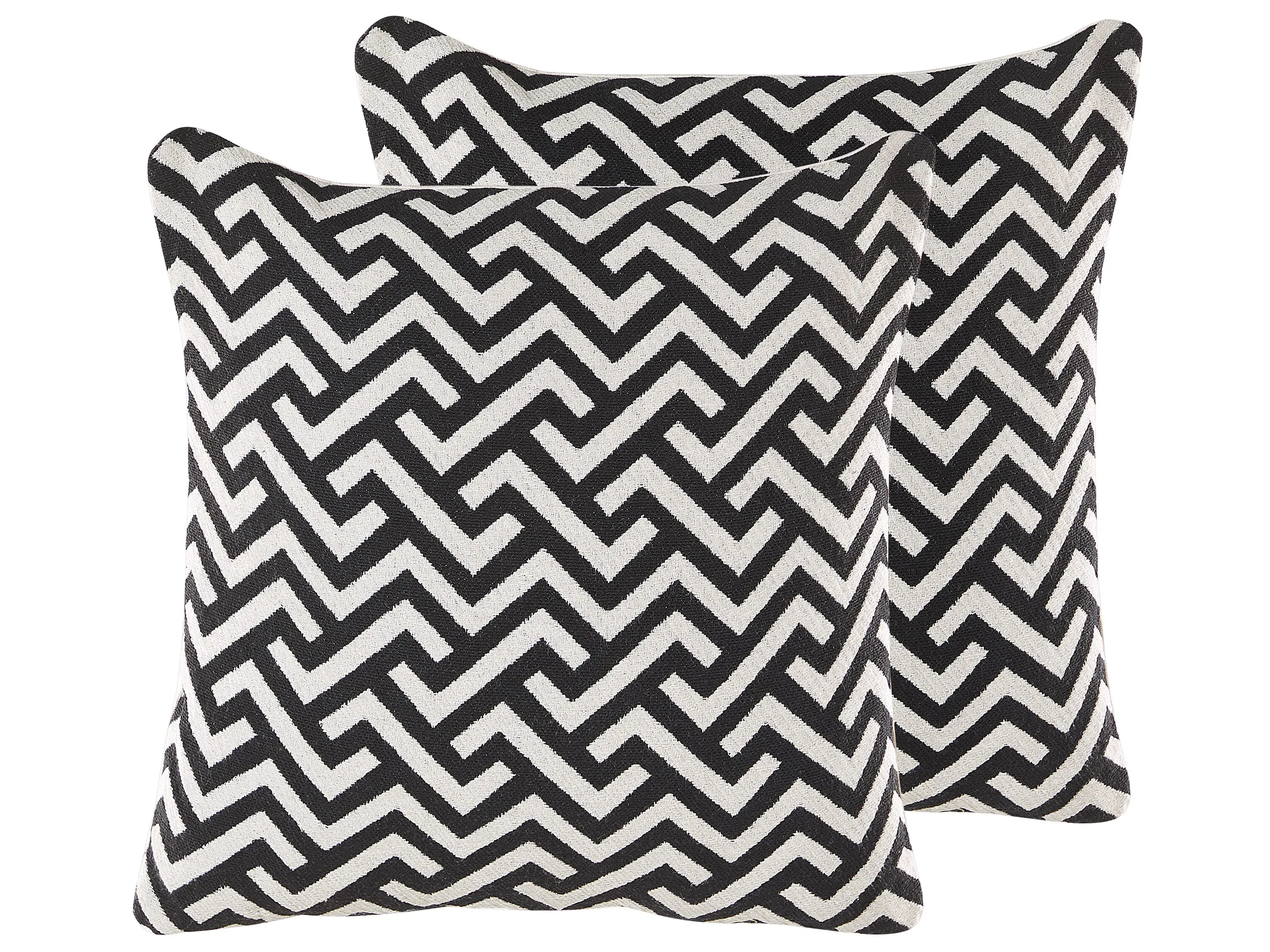 Conjunto de 2 cojines decorativos SALIZAR Algodón 45 x 45 cm Negro Patrón geométrico