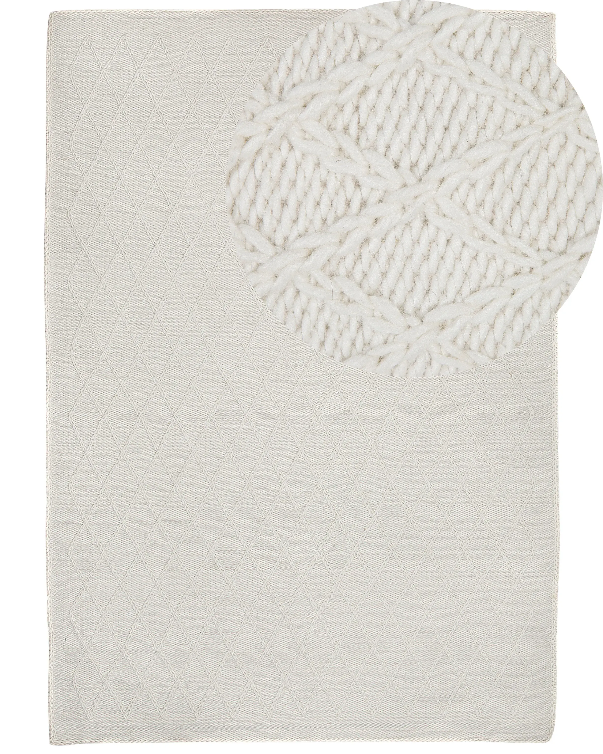 Alfombra ERZIN Blanco crema 160 x 230 cm