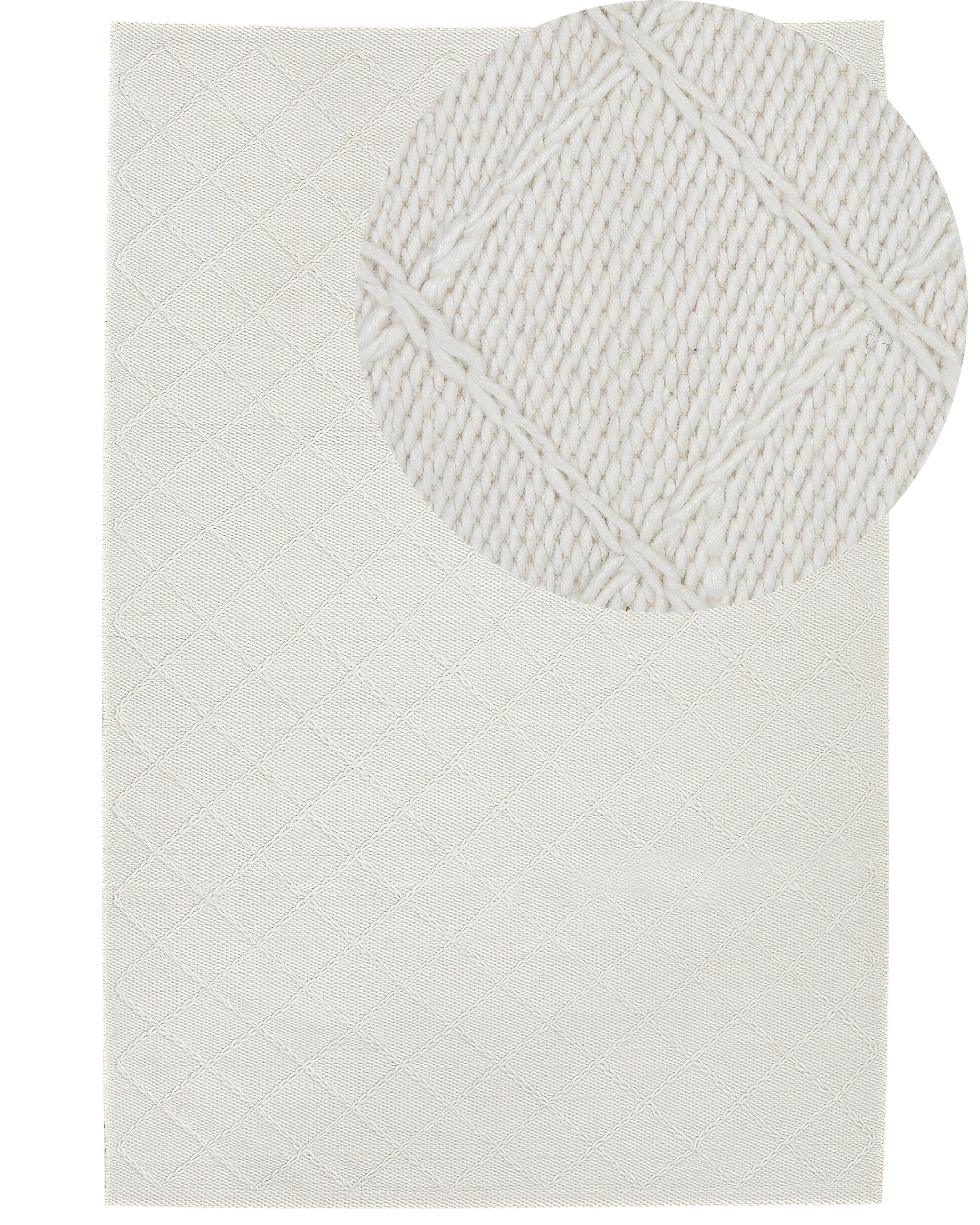 Alfombra ELLEK Blanco 140 x 200 cm Lana