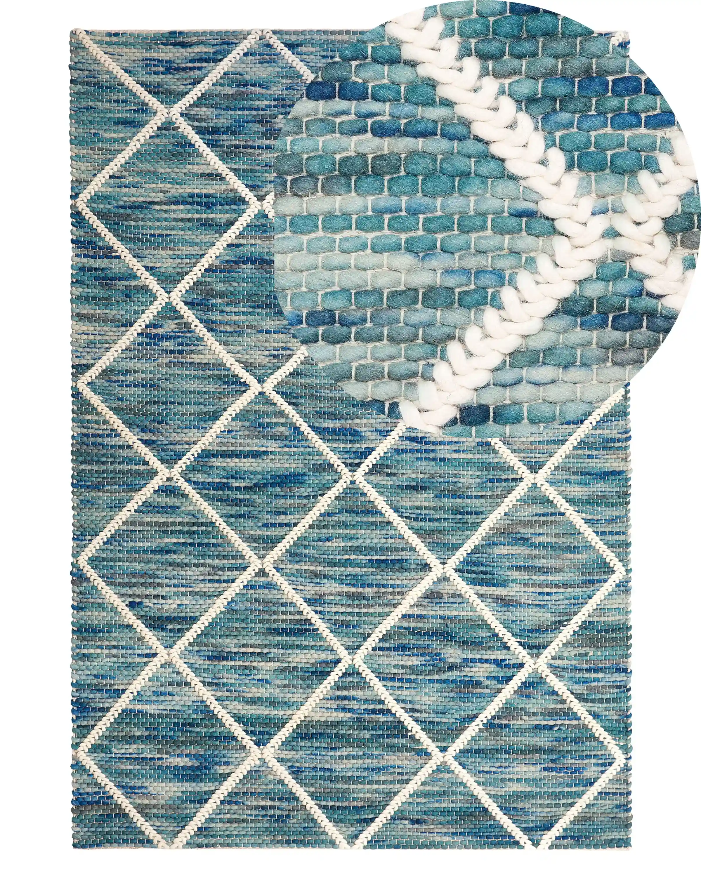 Alfombra BELENLI Azul 140 x 200 cm Lana
