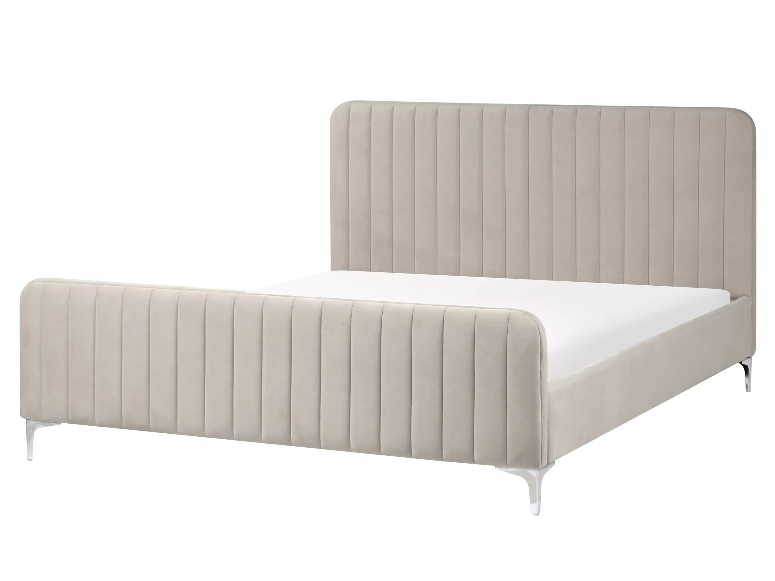 Cama Terciopelo LUNAN 160 x 200 cm Gris pardo
