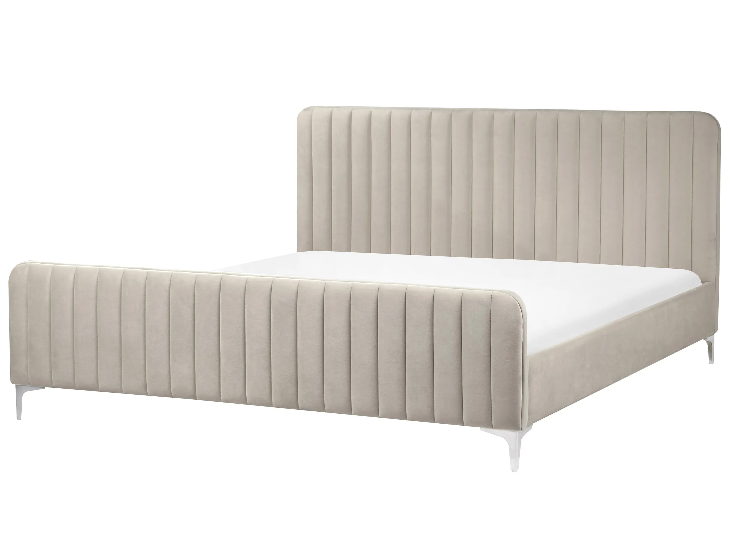 Cama Terciopelo LUNAN 180 x 200 cm Gris pardo
